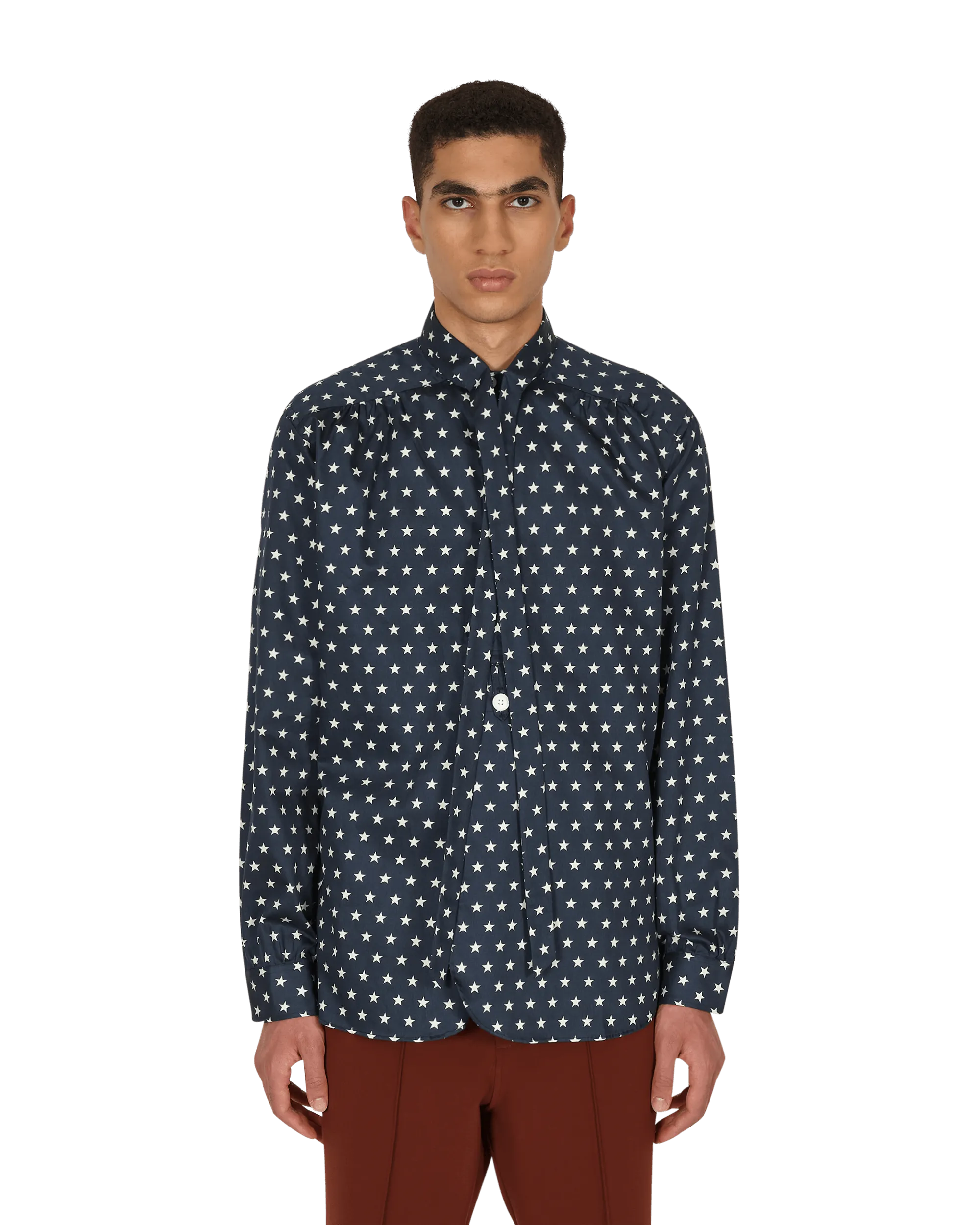 Ascot Collar EDW Shirt Blue