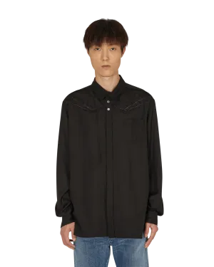 Barbed Wire Embroidered Shirt Black