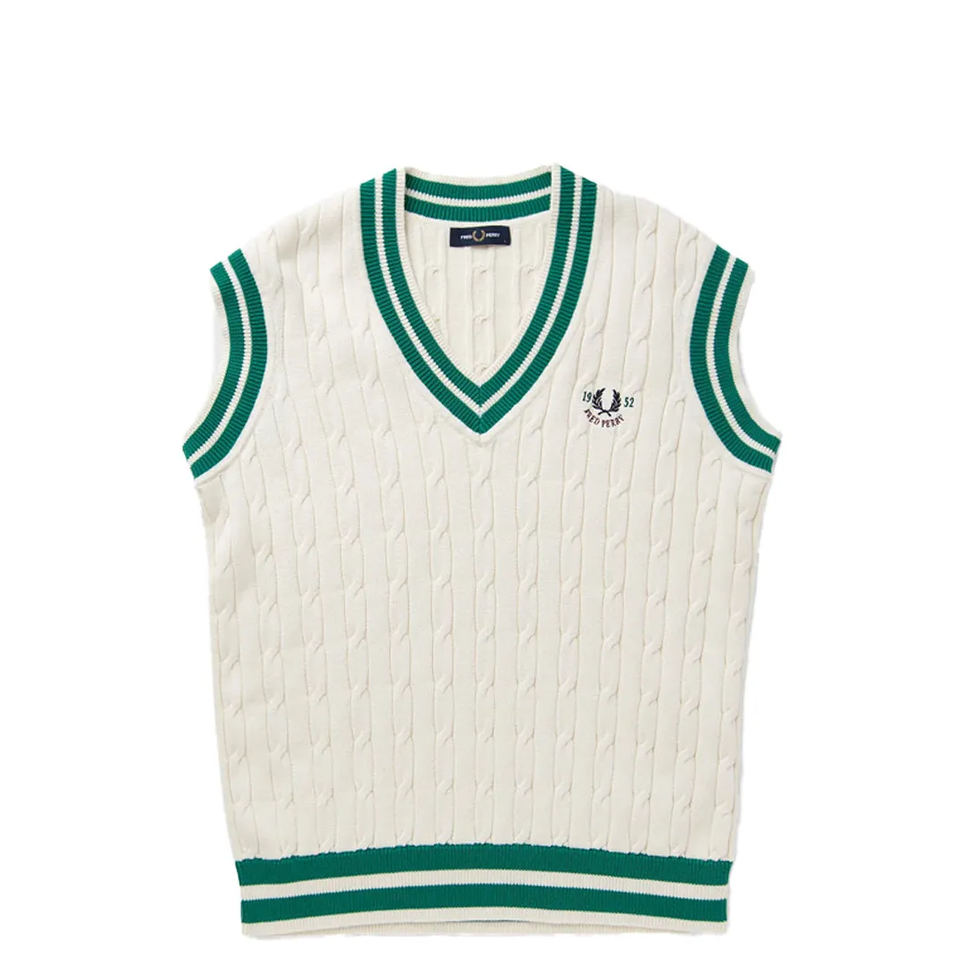 CABLE KNIT TENNNIS TANK ECRU
