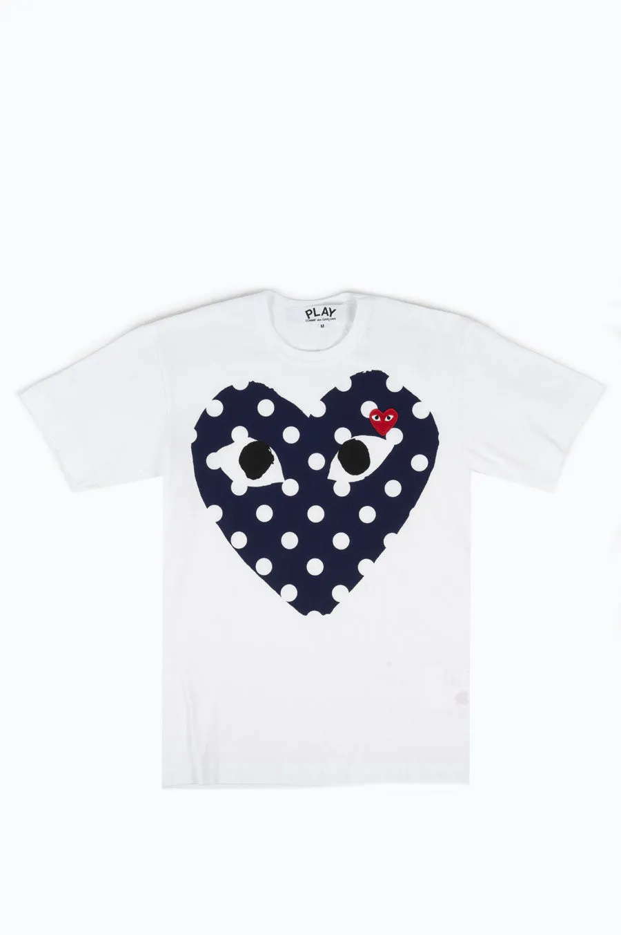 COMME DES GARCONS PLAY SS TSHIRT POLKA DOT NAVY