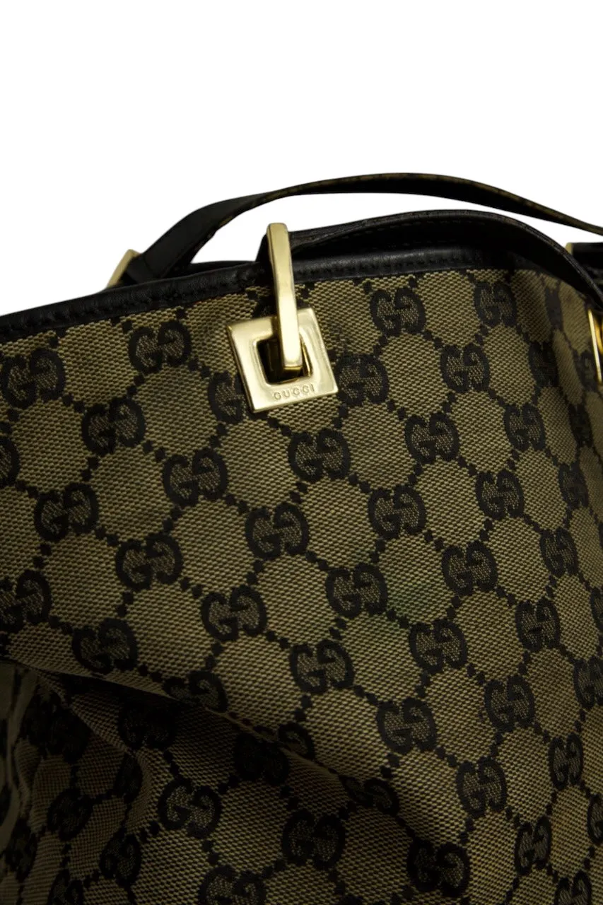 Gucci GG Supreme Canvas Leather Tote