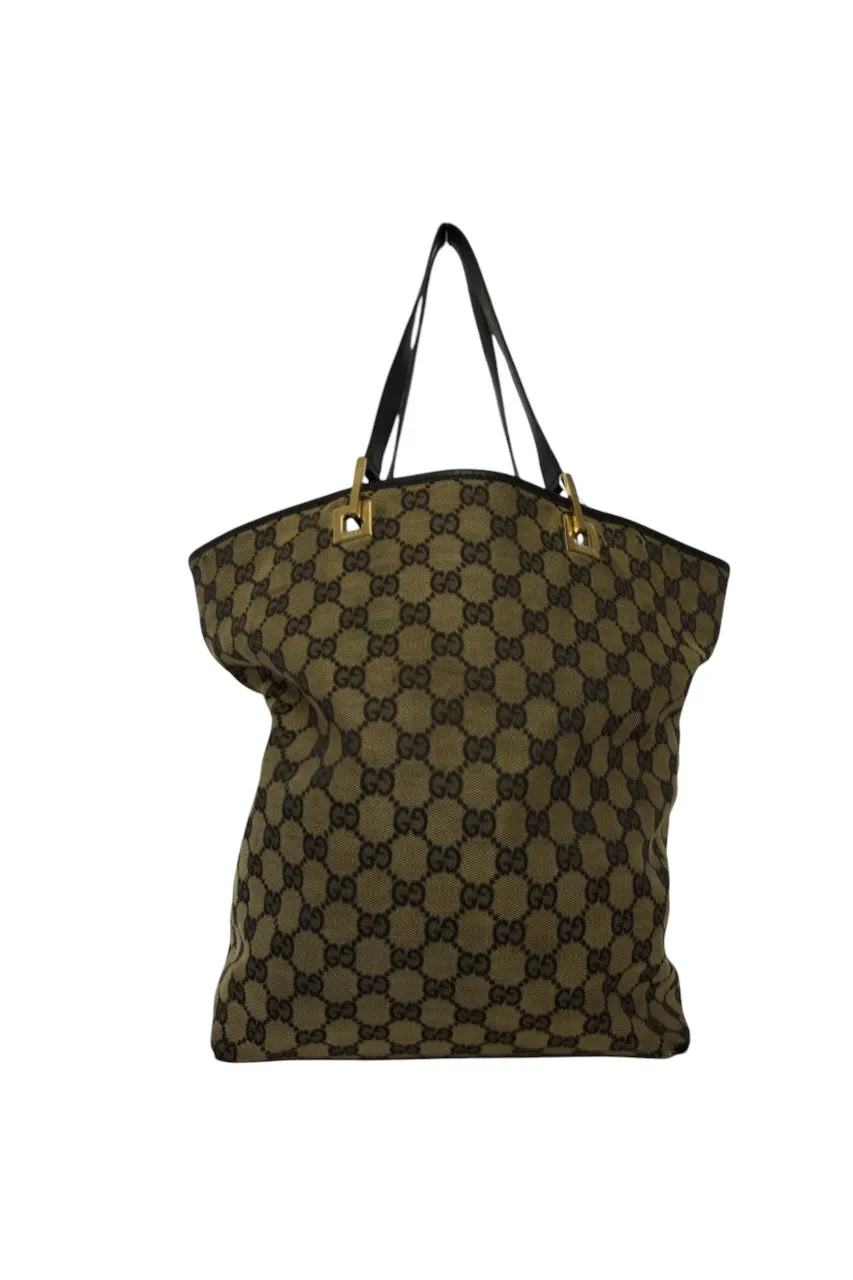Gucci GG Supreme Canvas Leather Tote