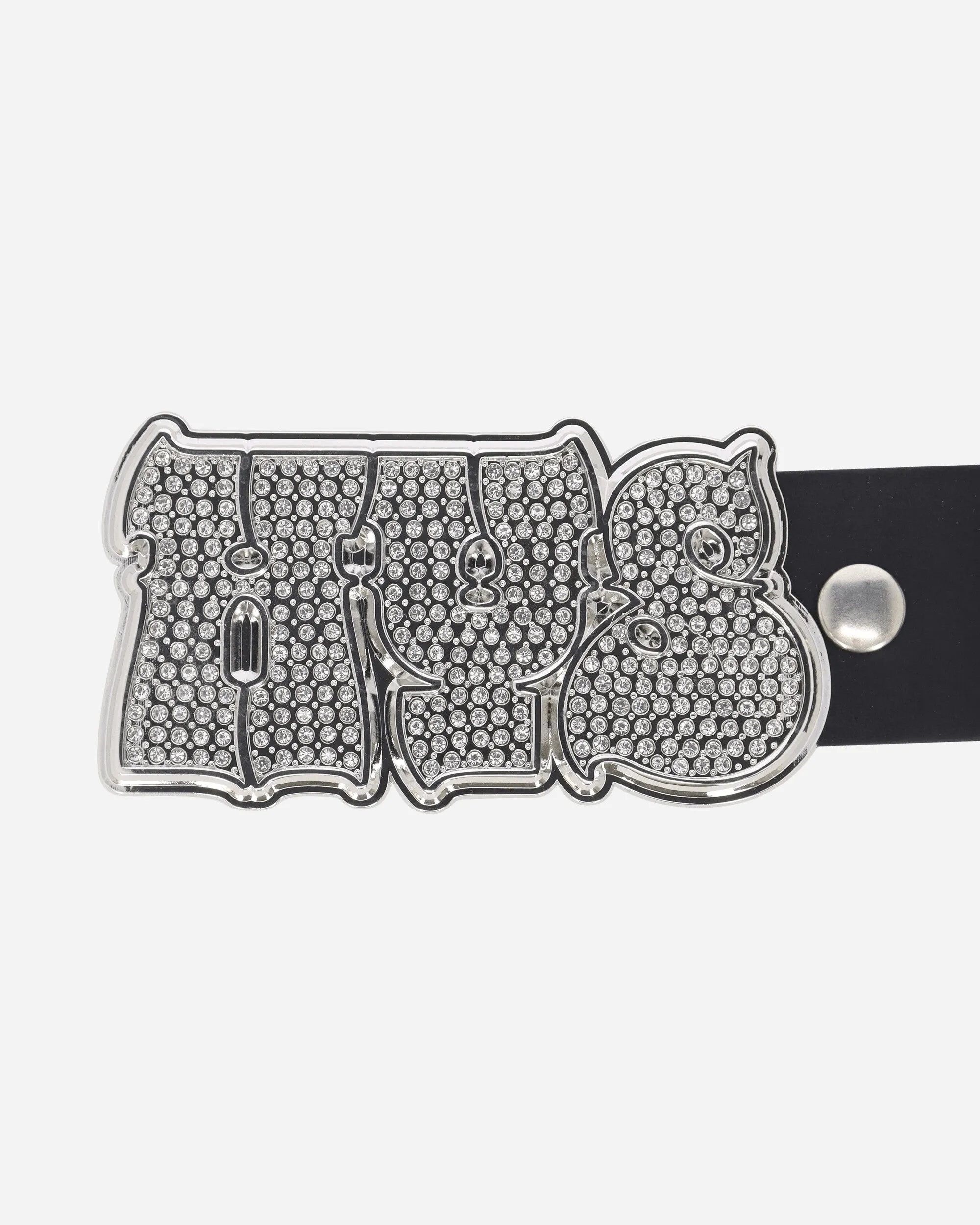 Hypnotized Logo Ring Leather Belt Black