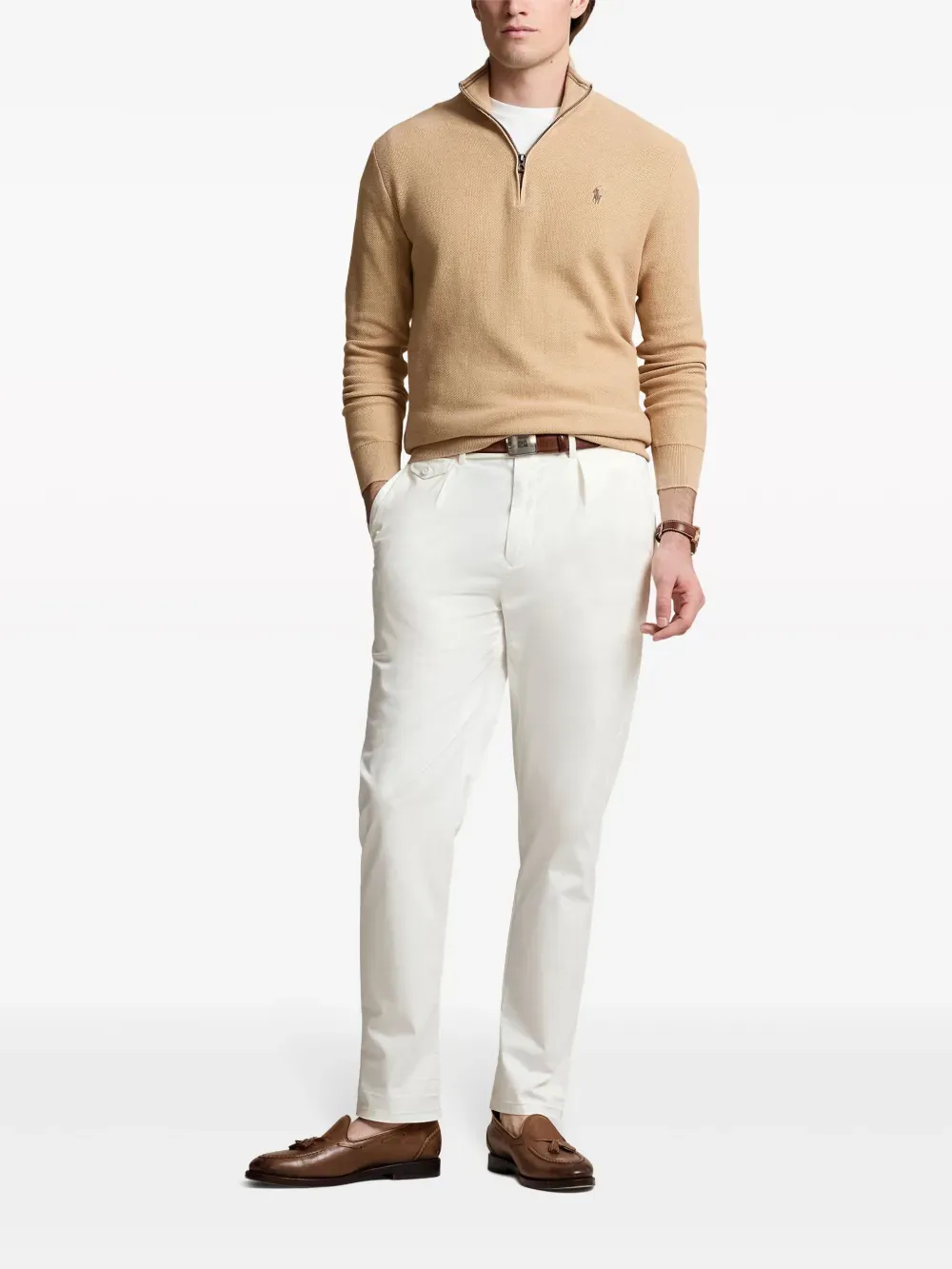 POLO RALPH LAUREN - Men Long Sleeve Cotton 1/2 Zip Sweater Pullover