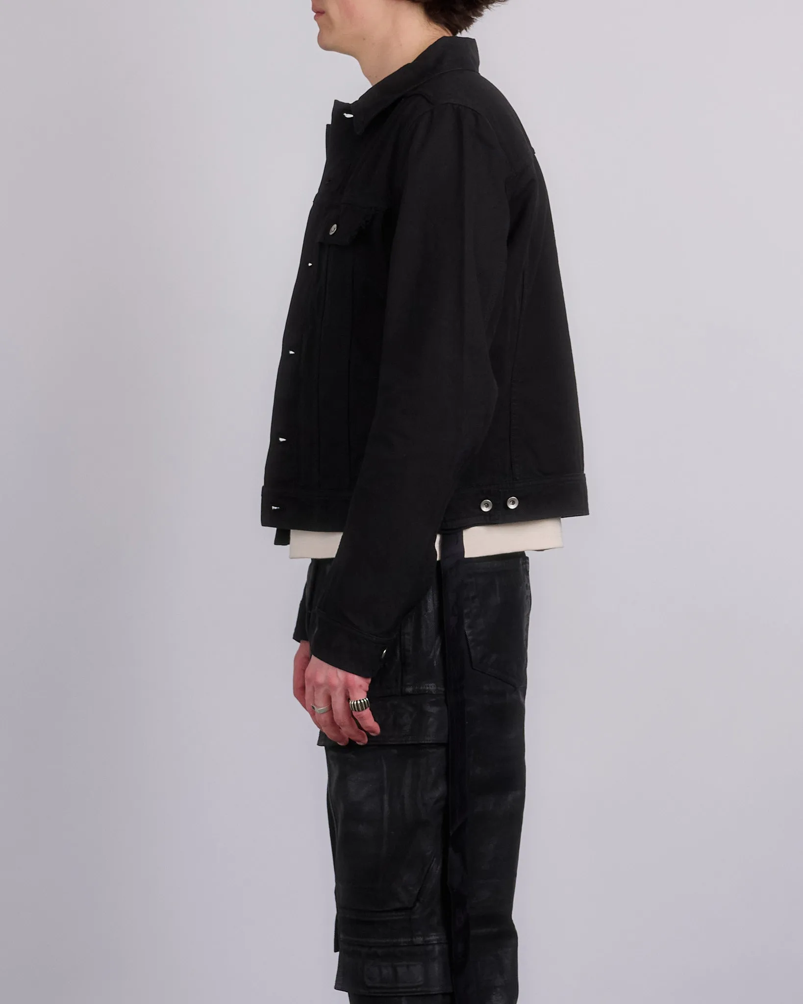 Rick Owens DRKSHDW Trucker Jacket Cotton Canvas Black