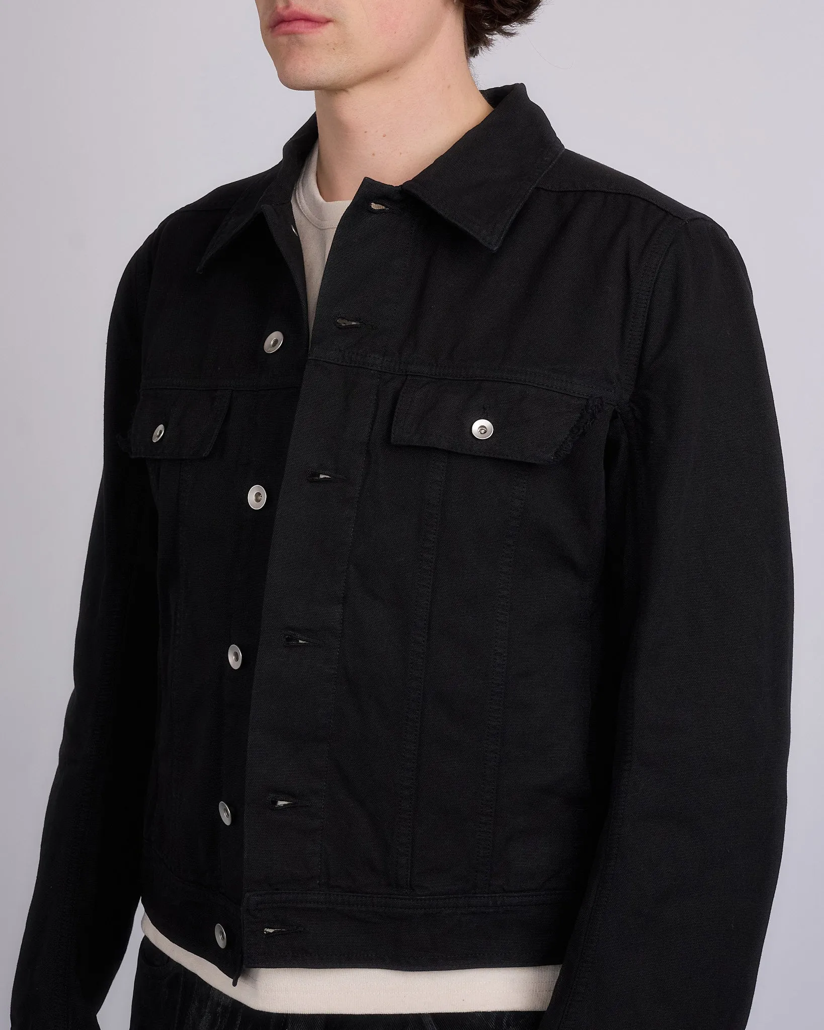 Rick Owens DRKSHDW Trucker Jacket Cotton Canvas Black