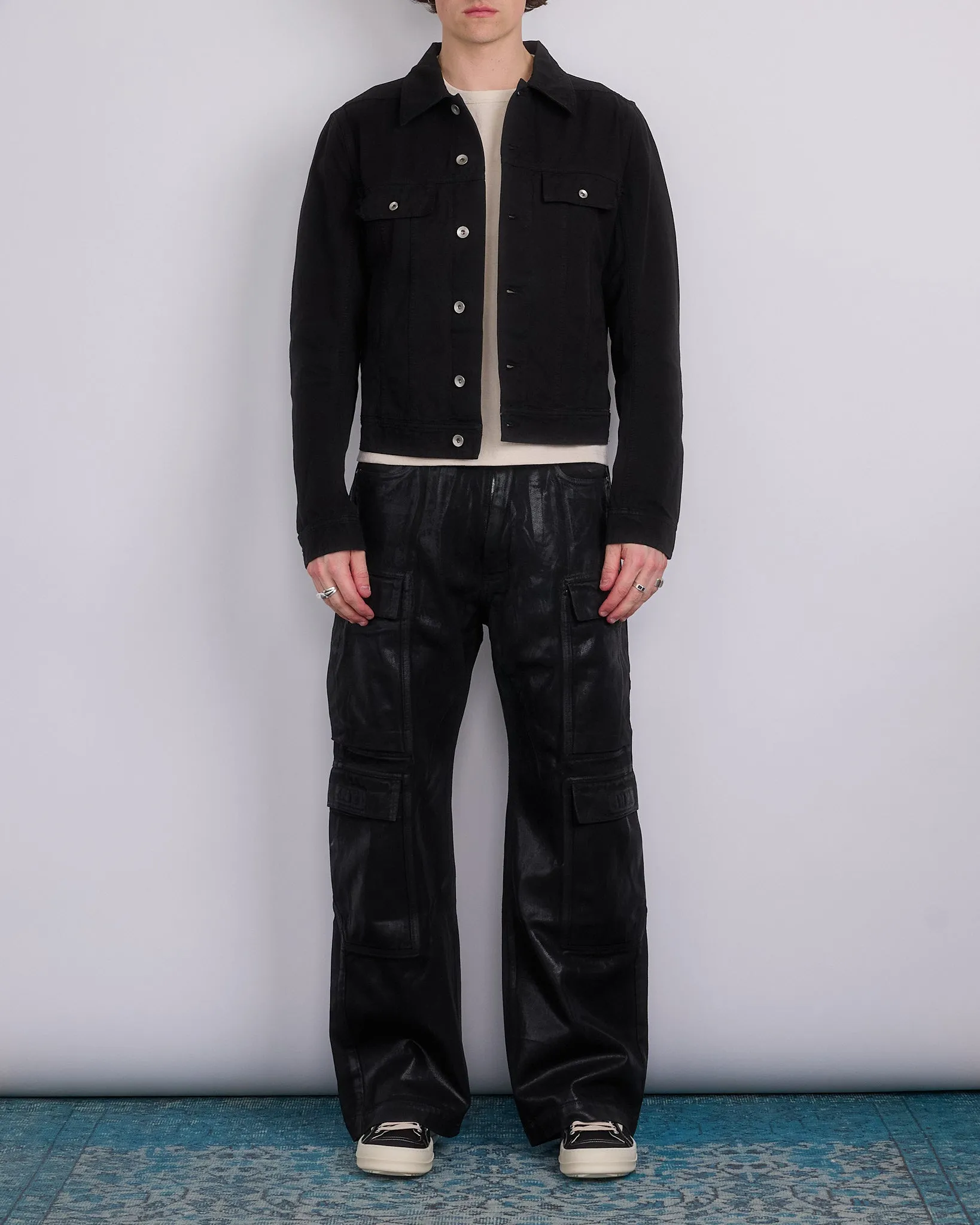 Rick Owens DRKSHDW Trucker Jacket Cotton Canvas Black