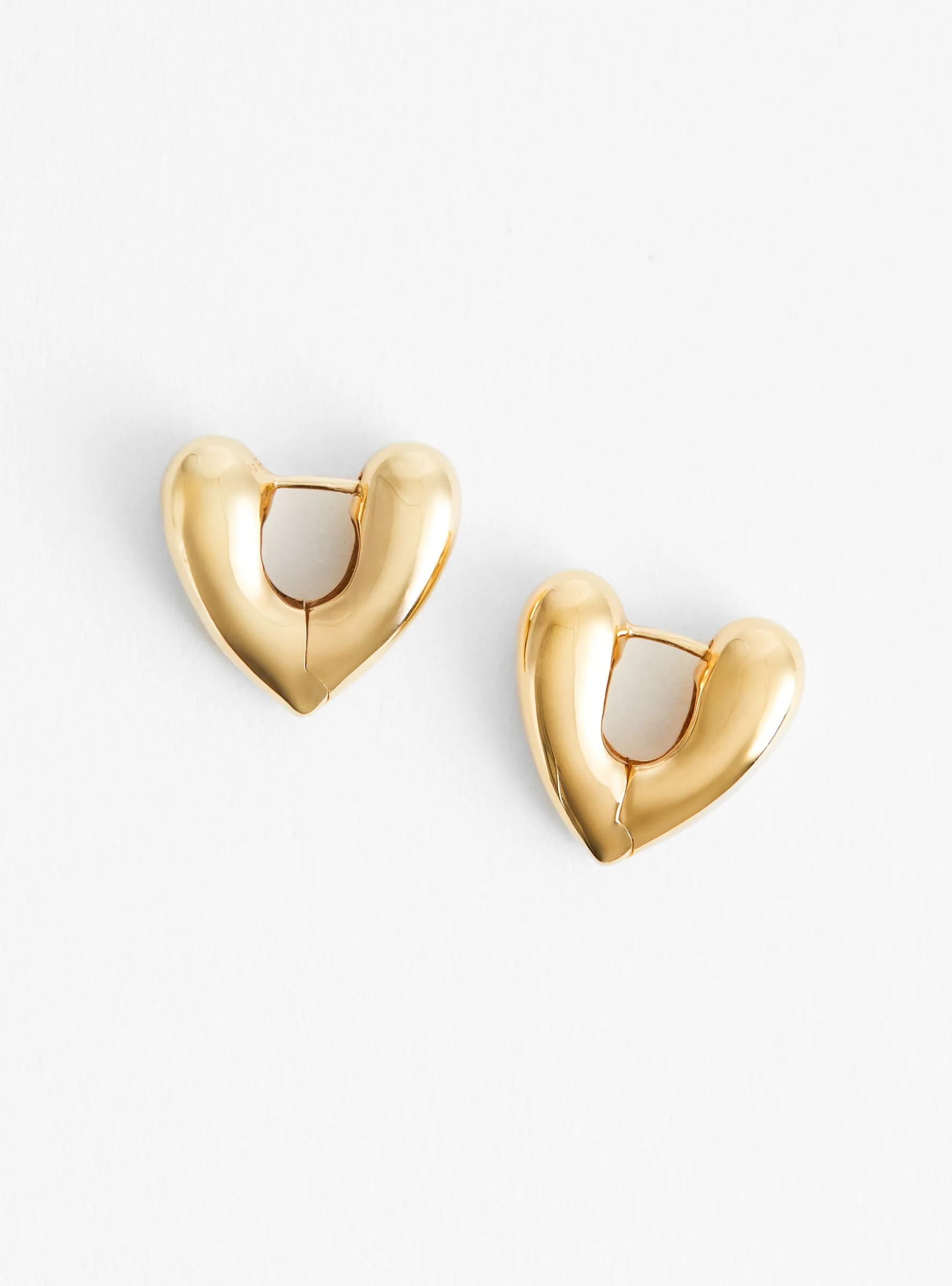 Small Heart Gold-Plated Hoop Earrings