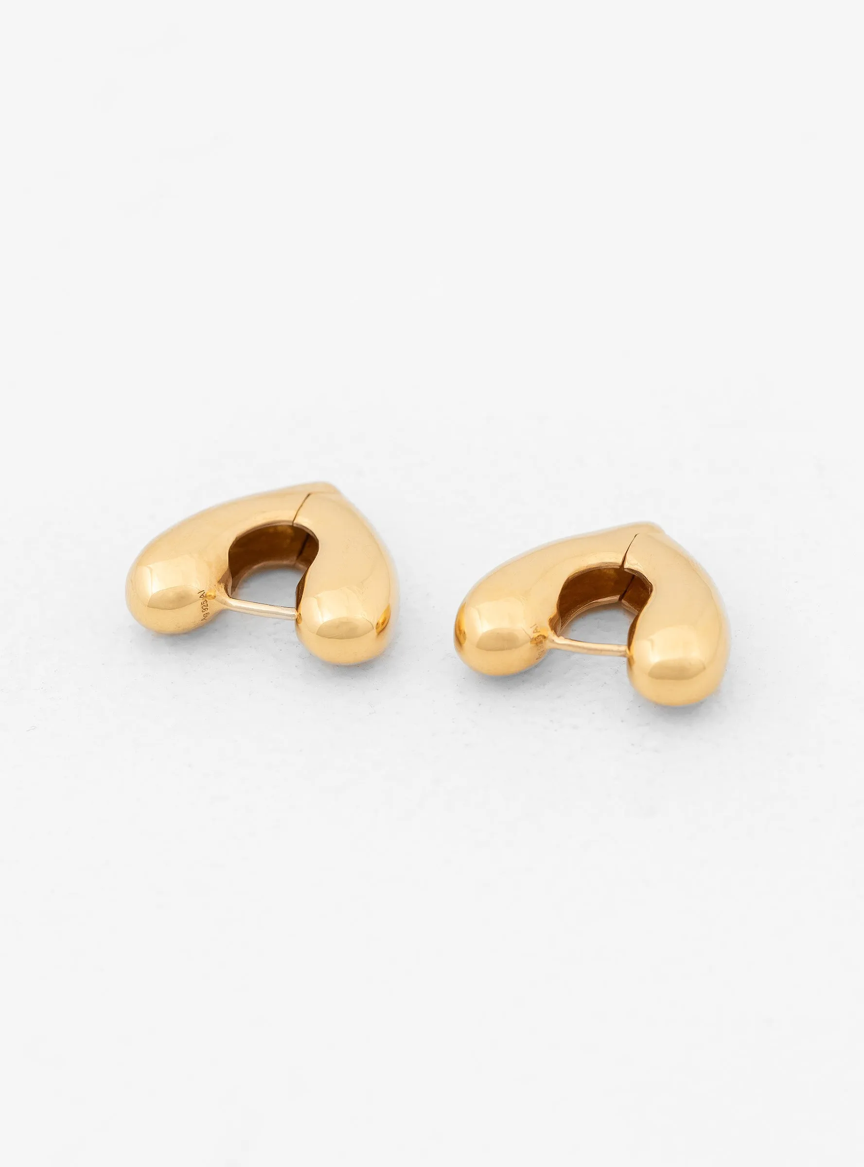 Small Heart Gold-Plated Hoop Earrings