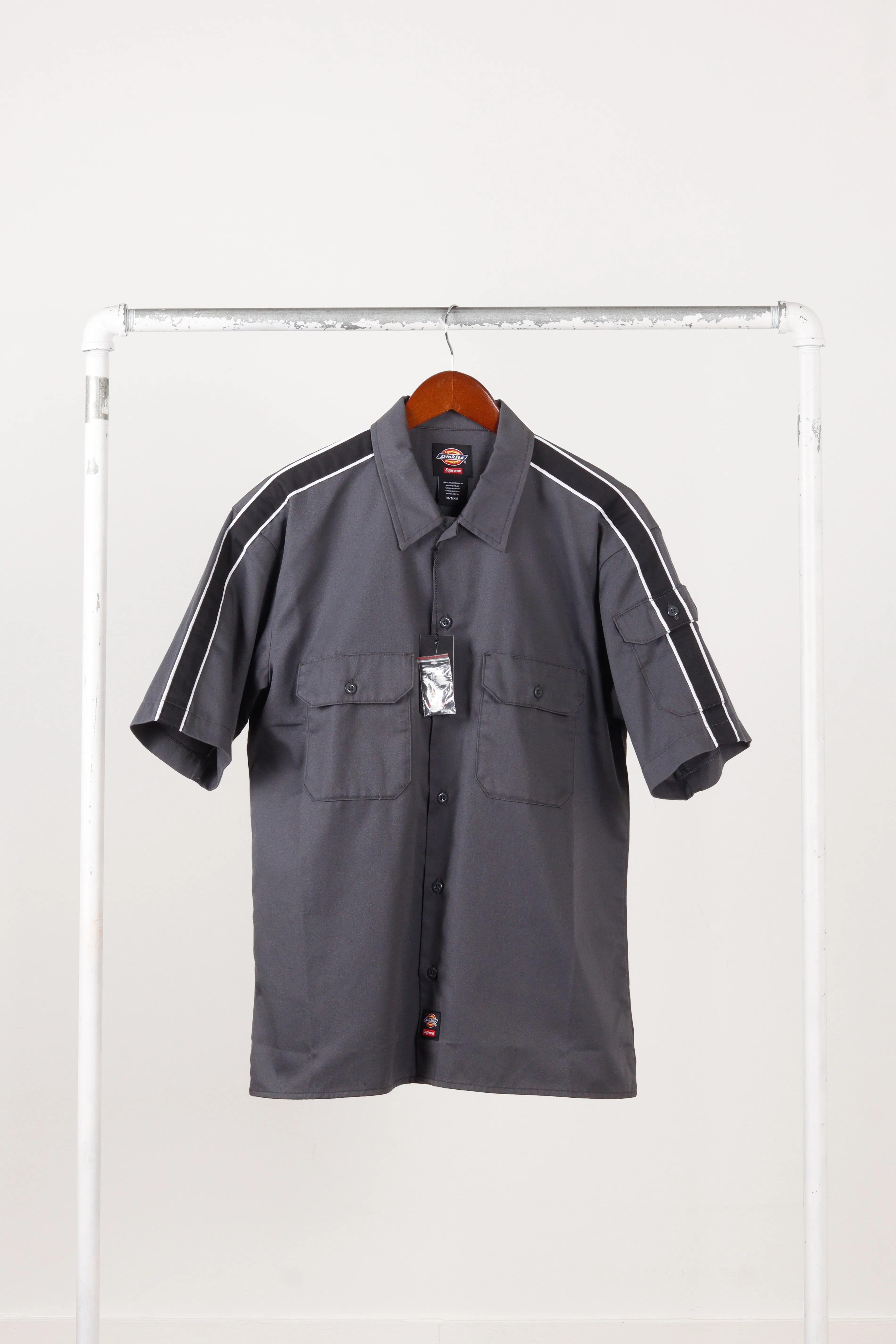SS22 Supreme x Dickies 'Stripe' S/S Work Shirt Charcoal (2022)