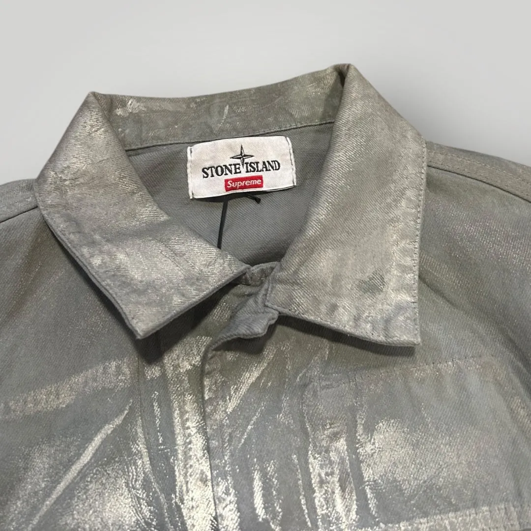 Stone Island x Supreme AW/23 Reflective Bull Denim-TC Trucker Jacket XL