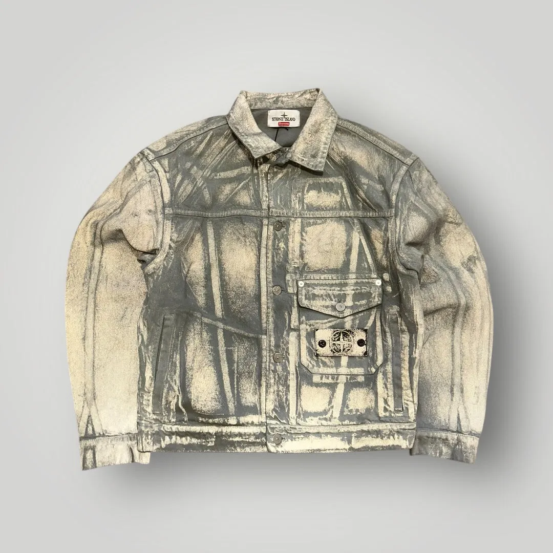 Stone Island x Supreme AW/23 Reflective Bull Denim-TC Trucker Jacket XL