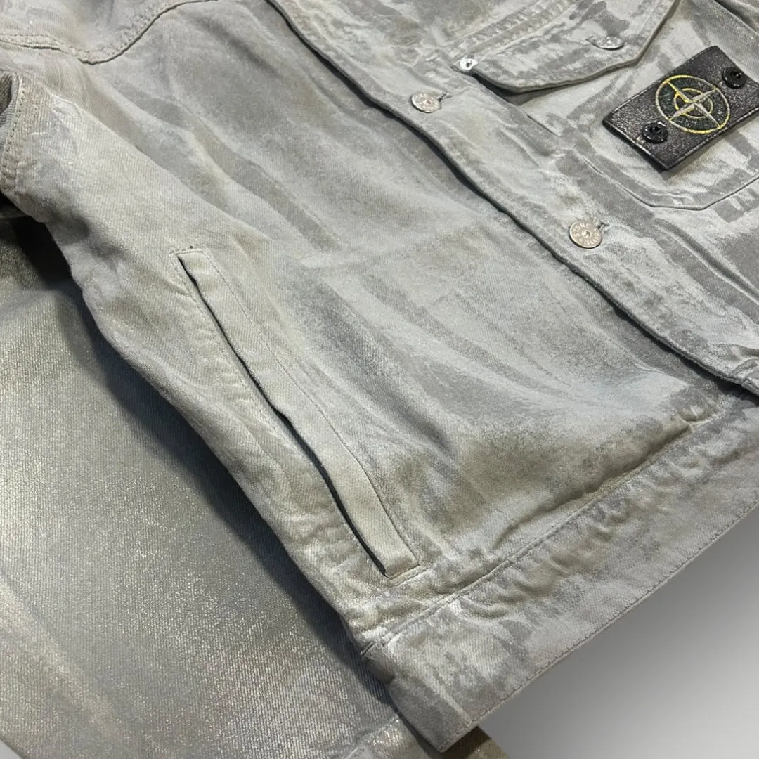 Stone Island x Supreme AW/23 Reflective Bull Denim-TC Trucker Jacket XL