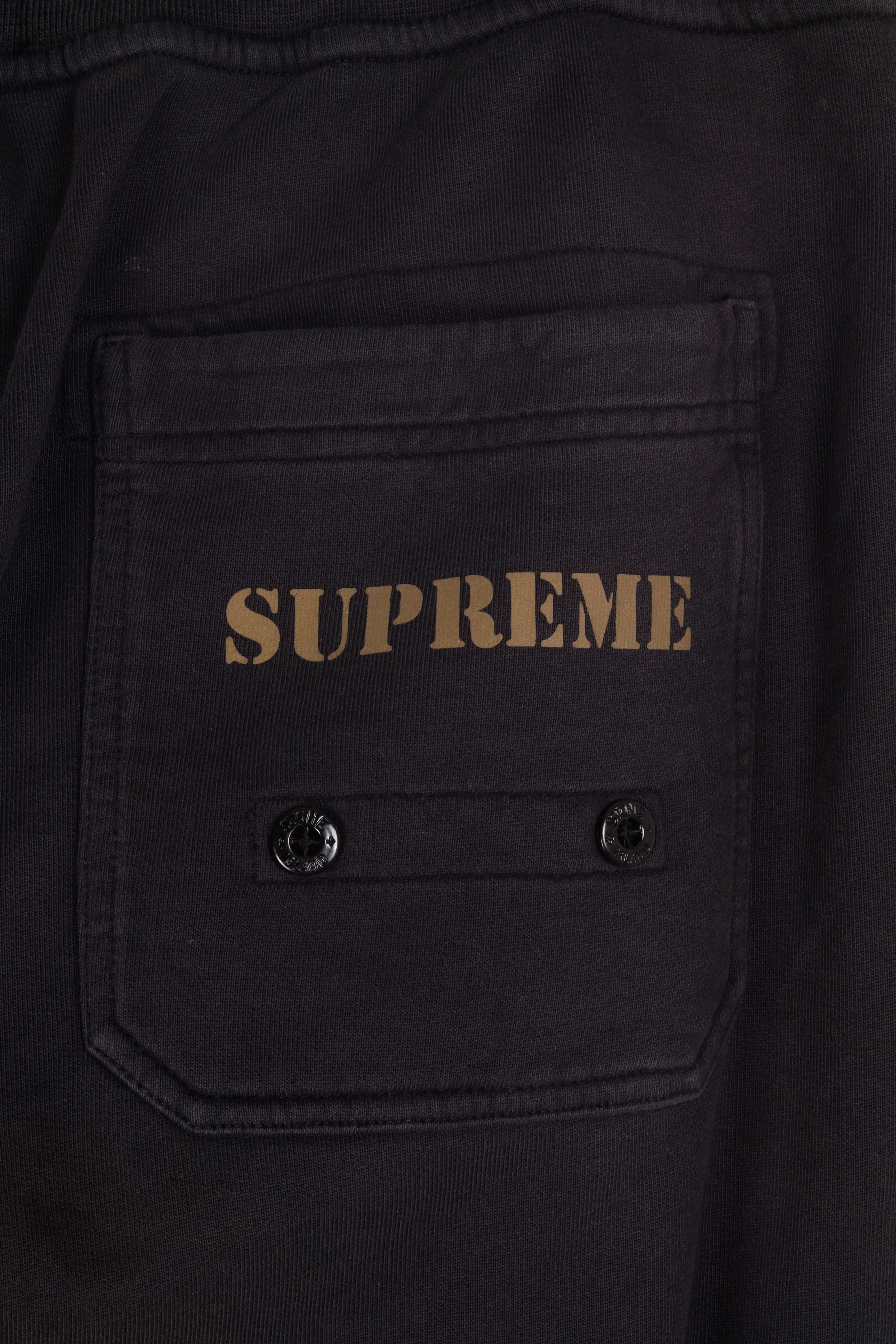 Stone Island x Supreme FW17 'Fleece' Sweatpants Black (2017)