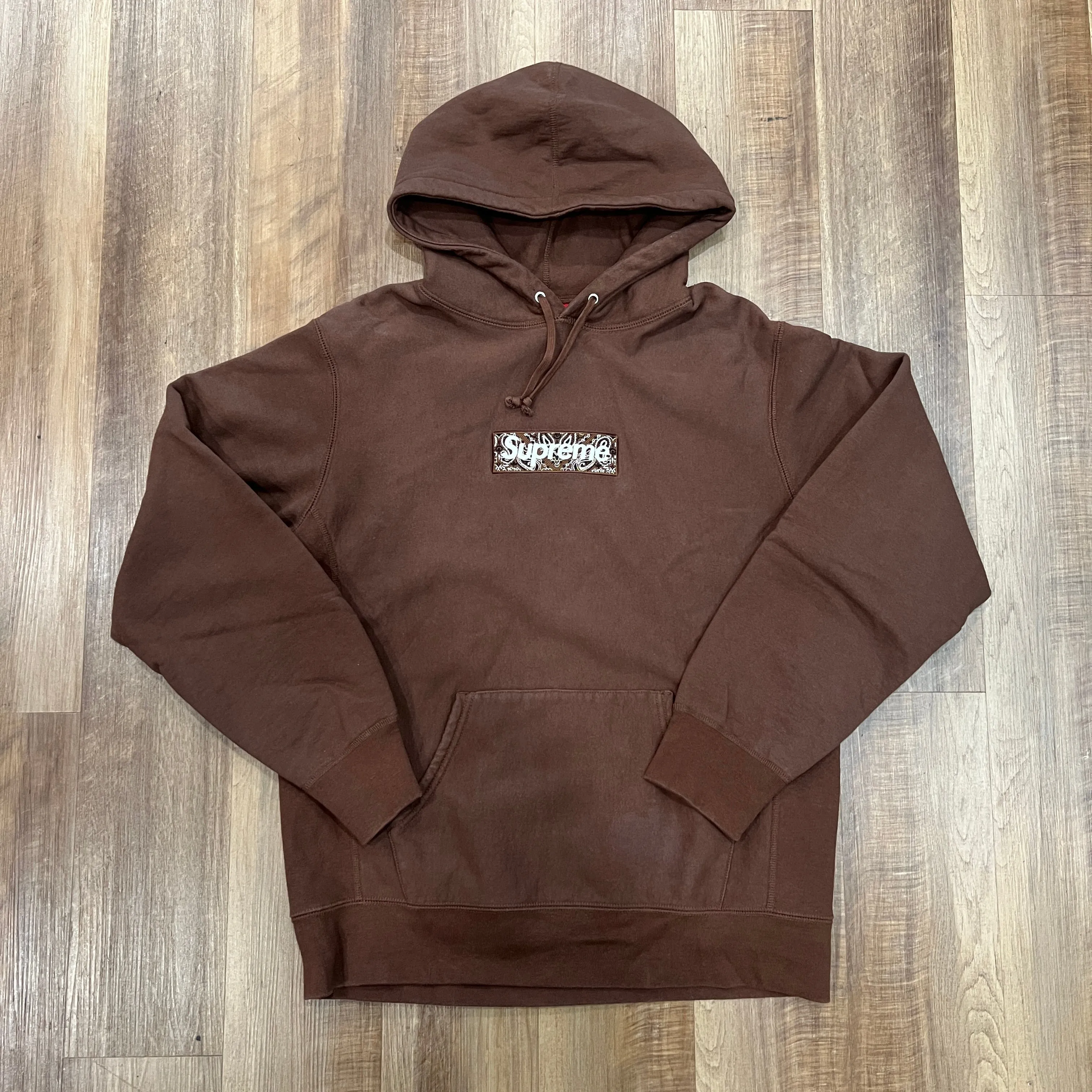 Supreme Bandana Box Logo Hooded Sweatshirt Dark Brown