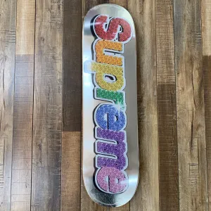 Supreme Bling Box Logo Skateboard Deck Platinum