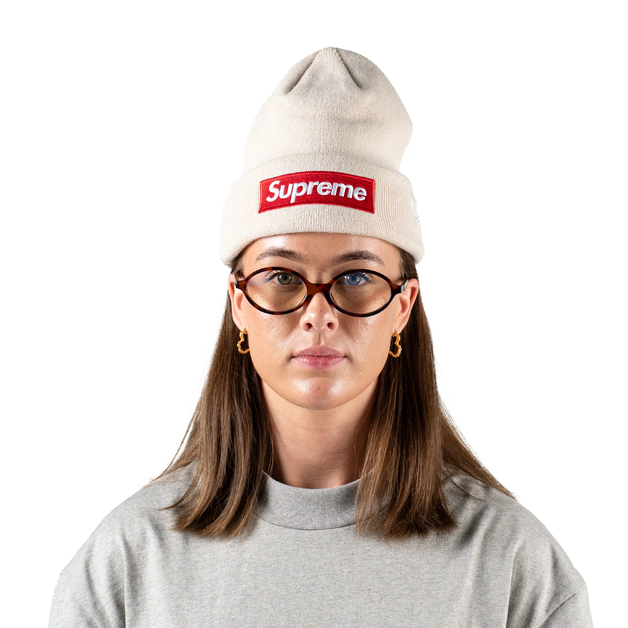 Supreme Box Logo Beanie (FW24) Stone