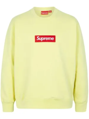 Supreme Box Logo Crewneck Hoodie Lime