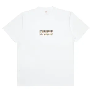 Supreme Burberry Box Logo Tee White