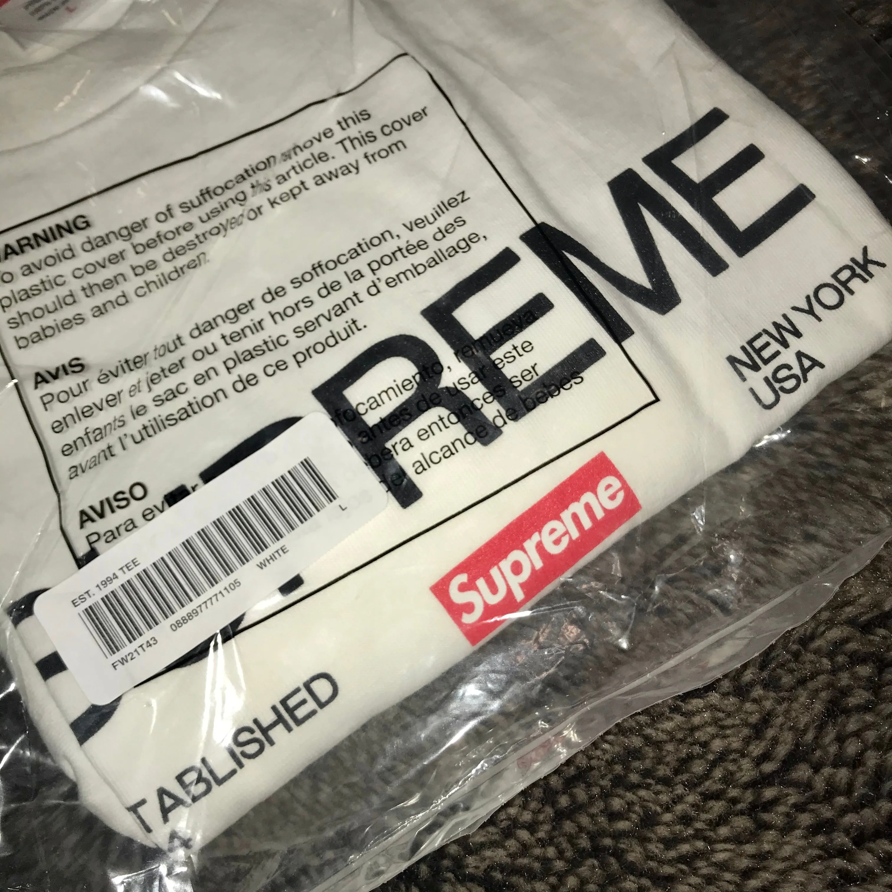 Supreme Est. 1994 Box Logo Tee (White)