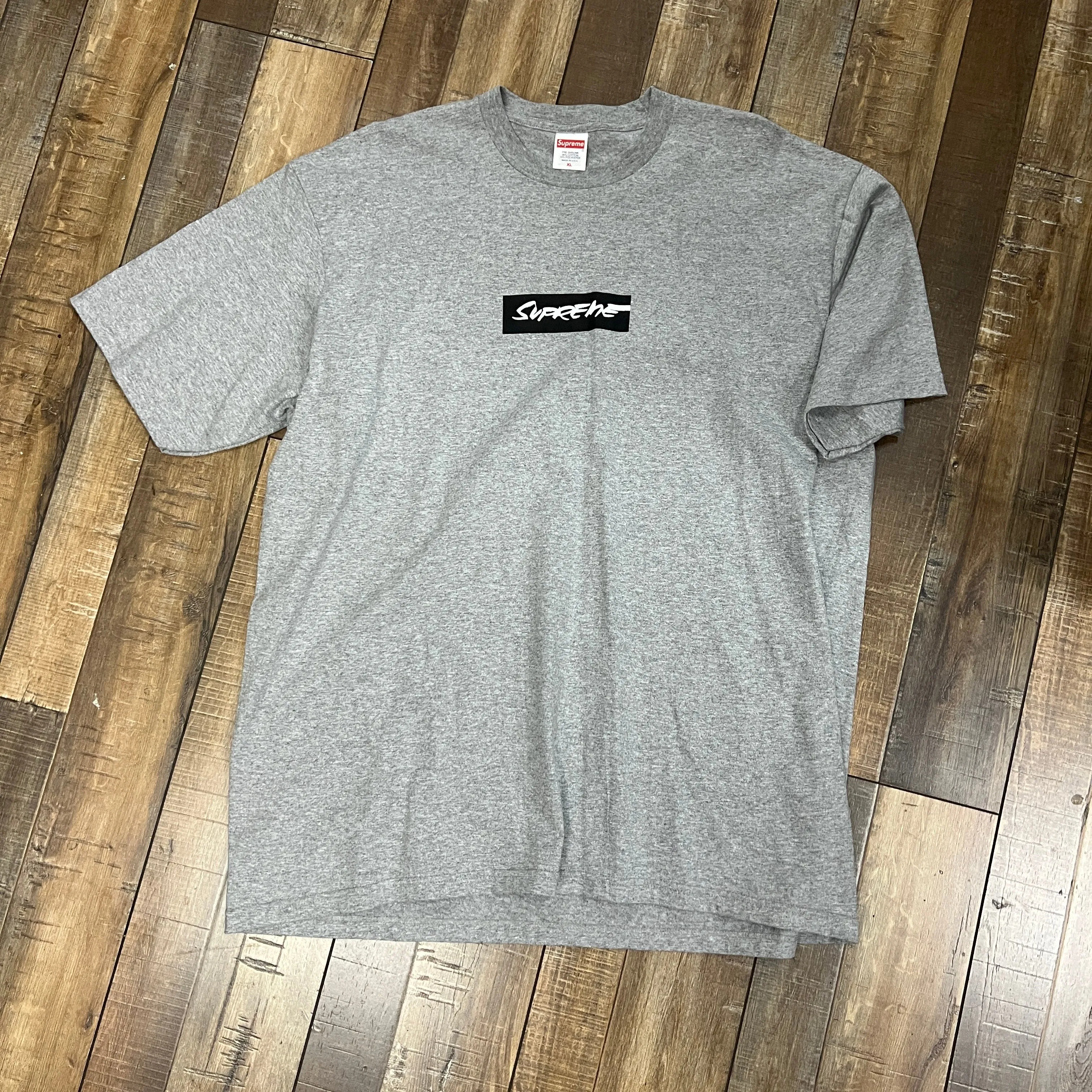 Supreme Futura Box Logo Tee Heather Grey