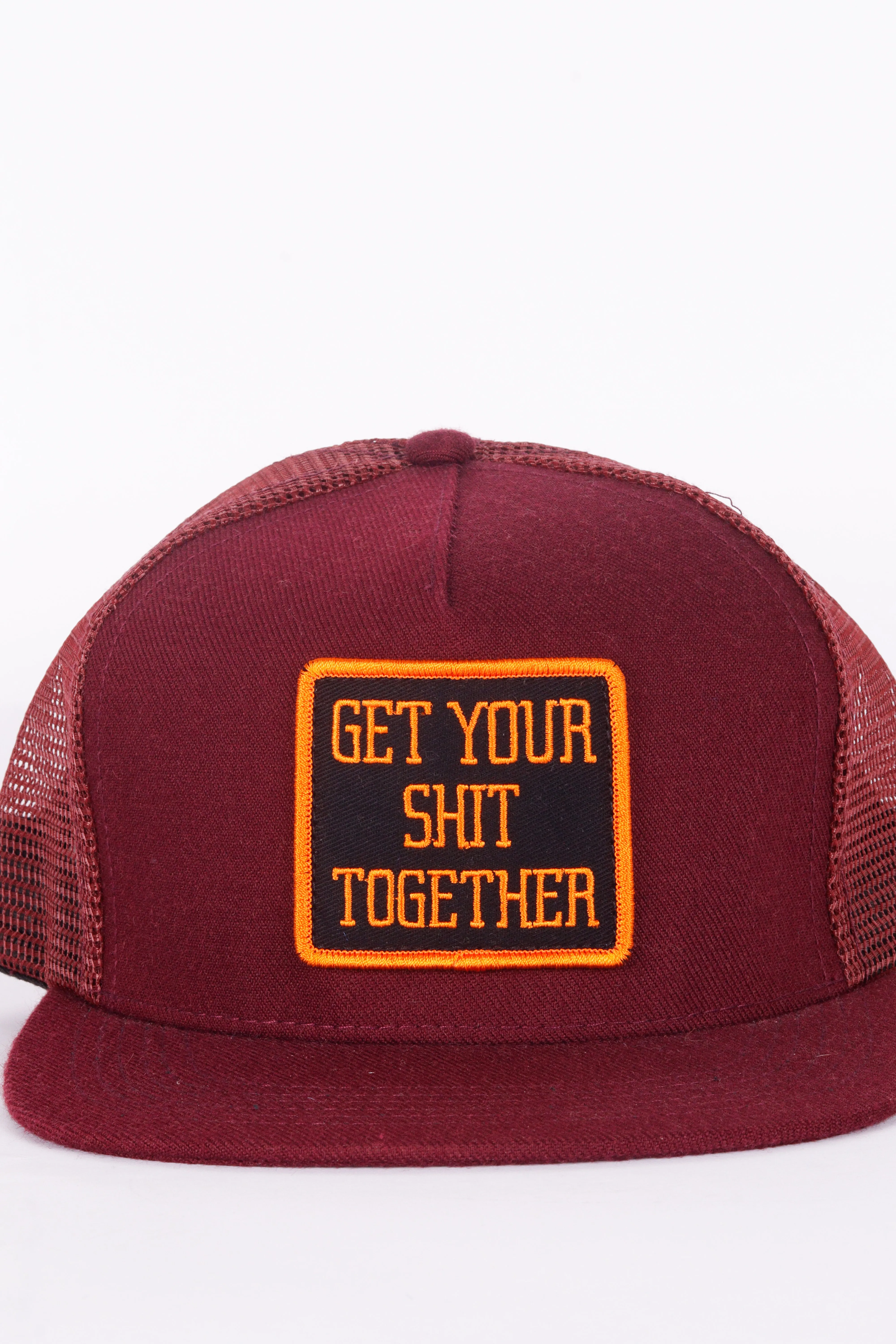 Supreme FW10 'Get Your Shit Together' Mesh Snapback Cap Burgundy (2010)