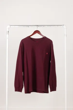 Supreme FW18 'L/S Pocket' Tee Dark Magenta (2018)