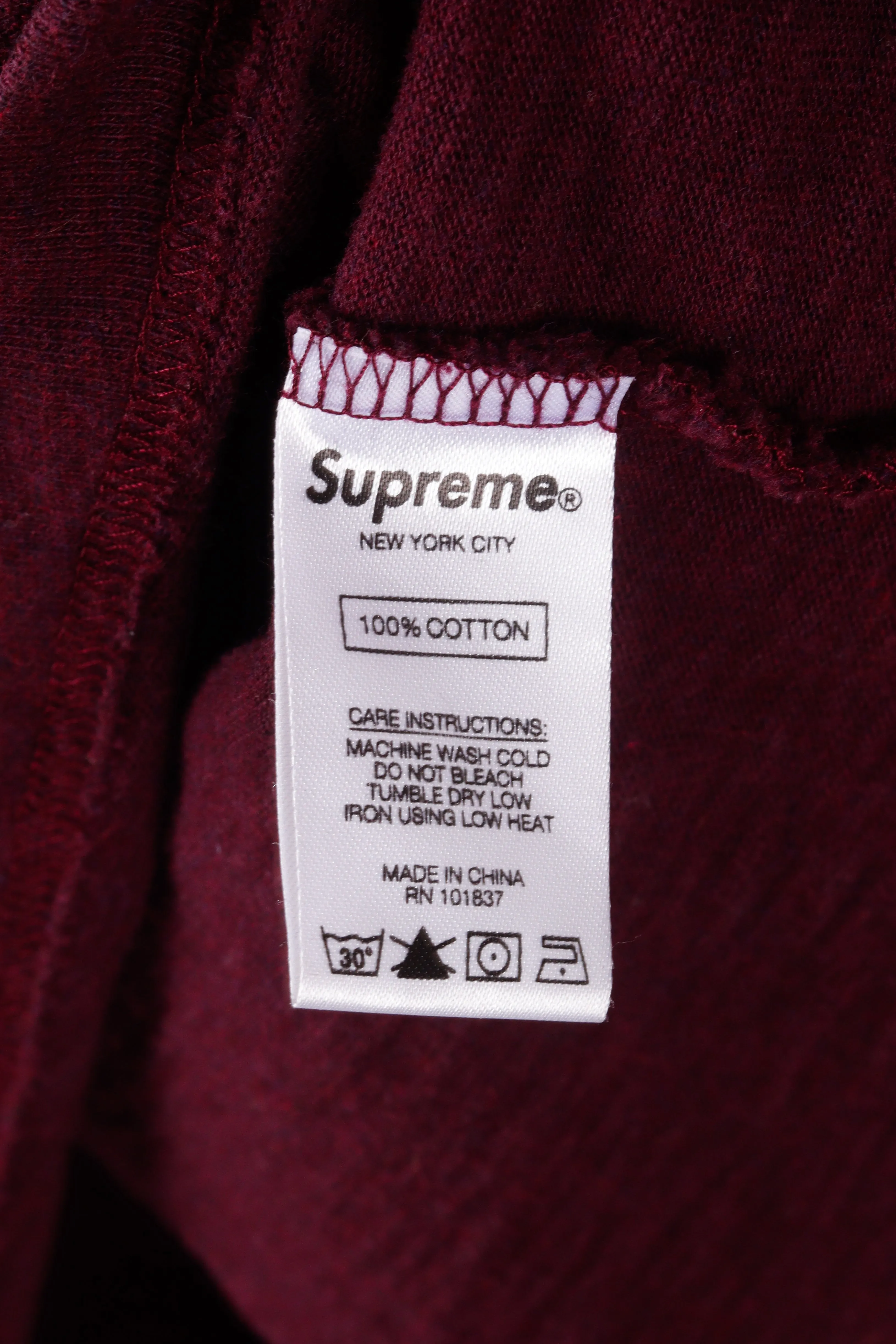 Supreme FW18 'L/S Pocket' Tee Dark Magenta (2018)