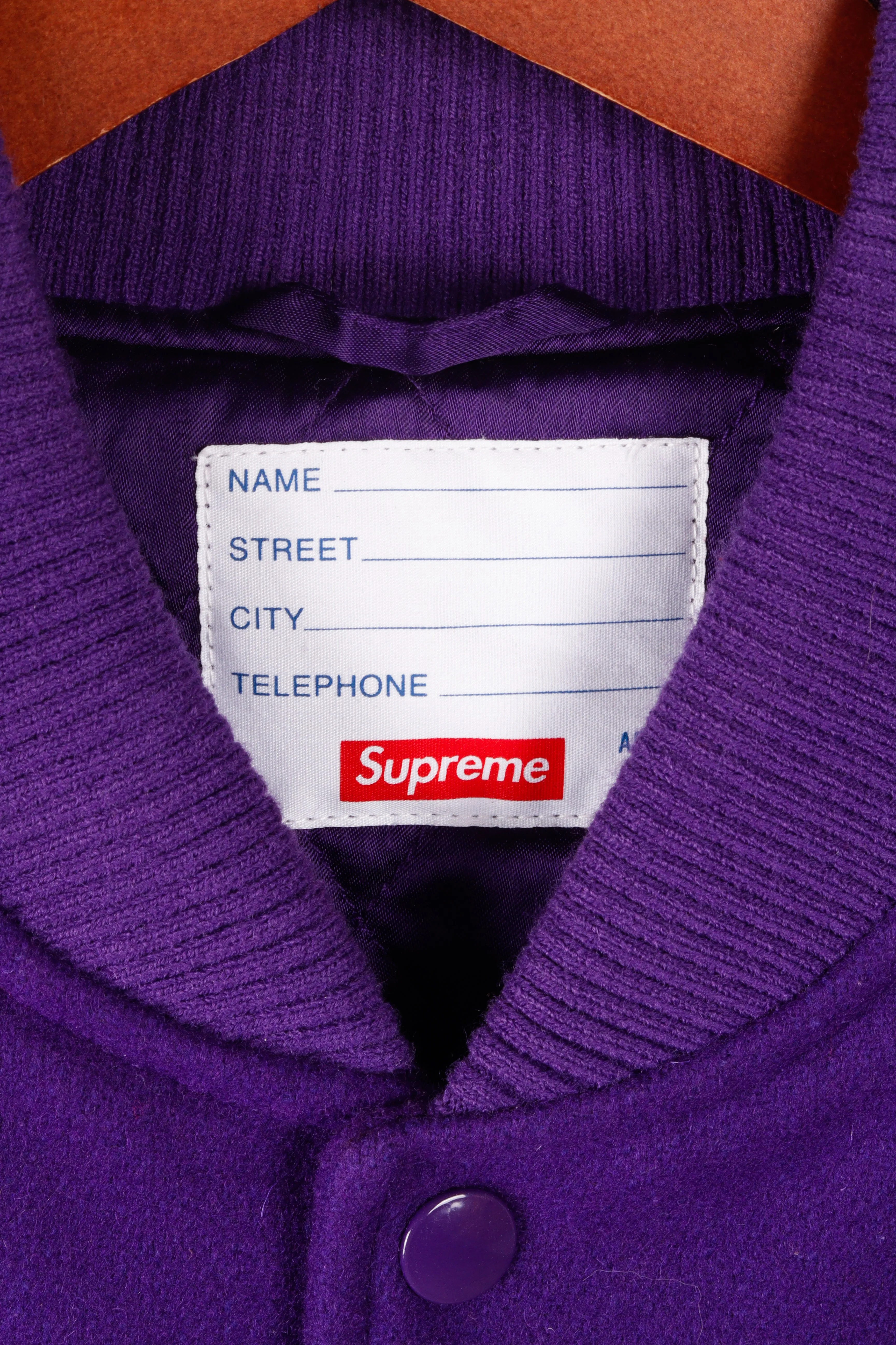 Supreme FW18 'Motion Logo Varsity' Jacket Purple (2018)