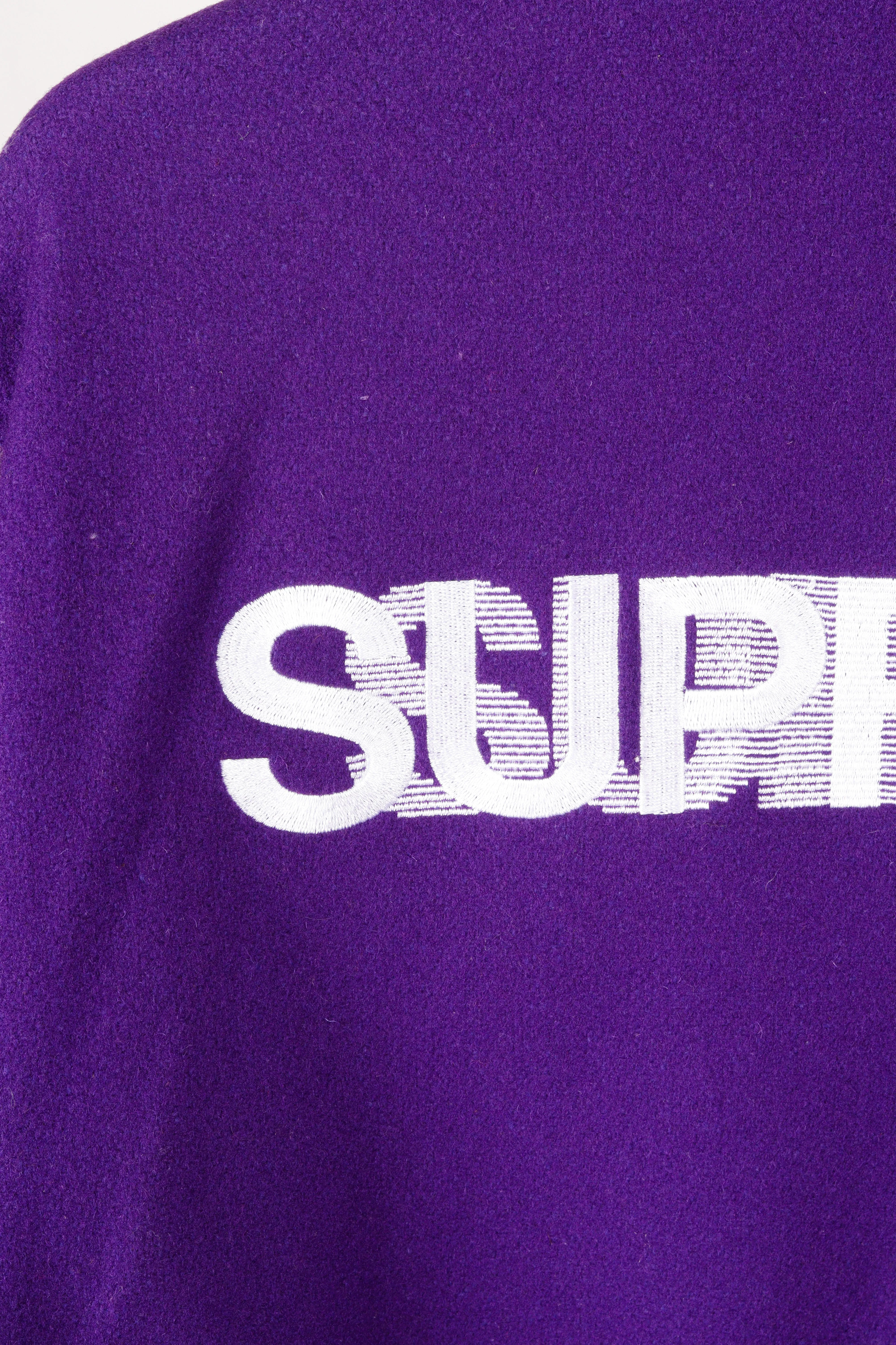 Supreme FW18 'Motion Logo Varsity' Jacket Purple (2018)