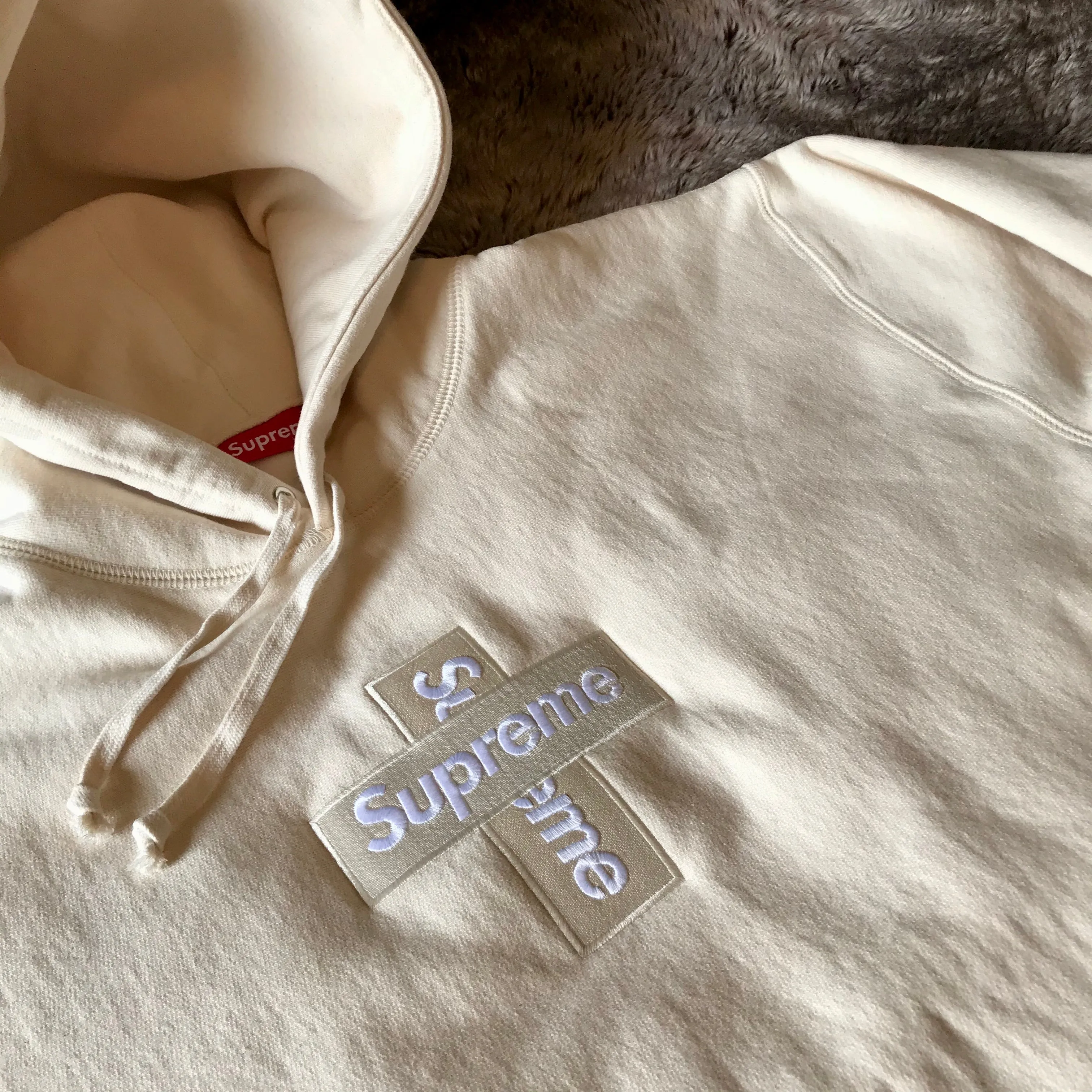 Supreme FW20 Cross Box Logo Hoodie (Natural)