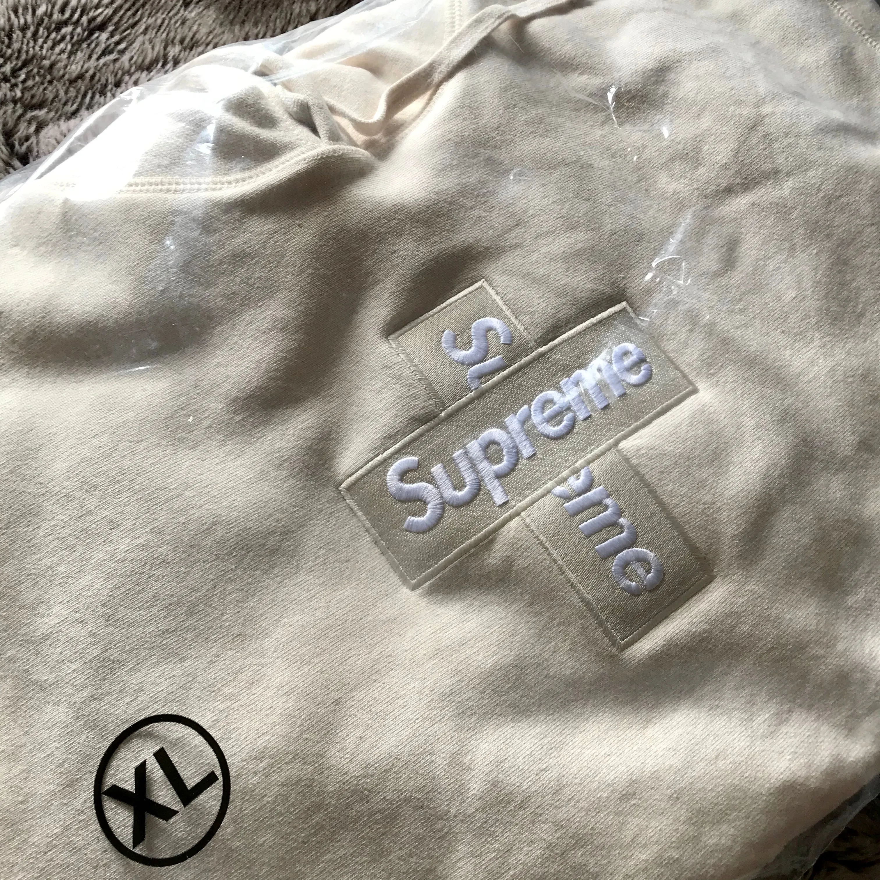 Supreme FW20 Cross Box Logo Hoodie (Natural)