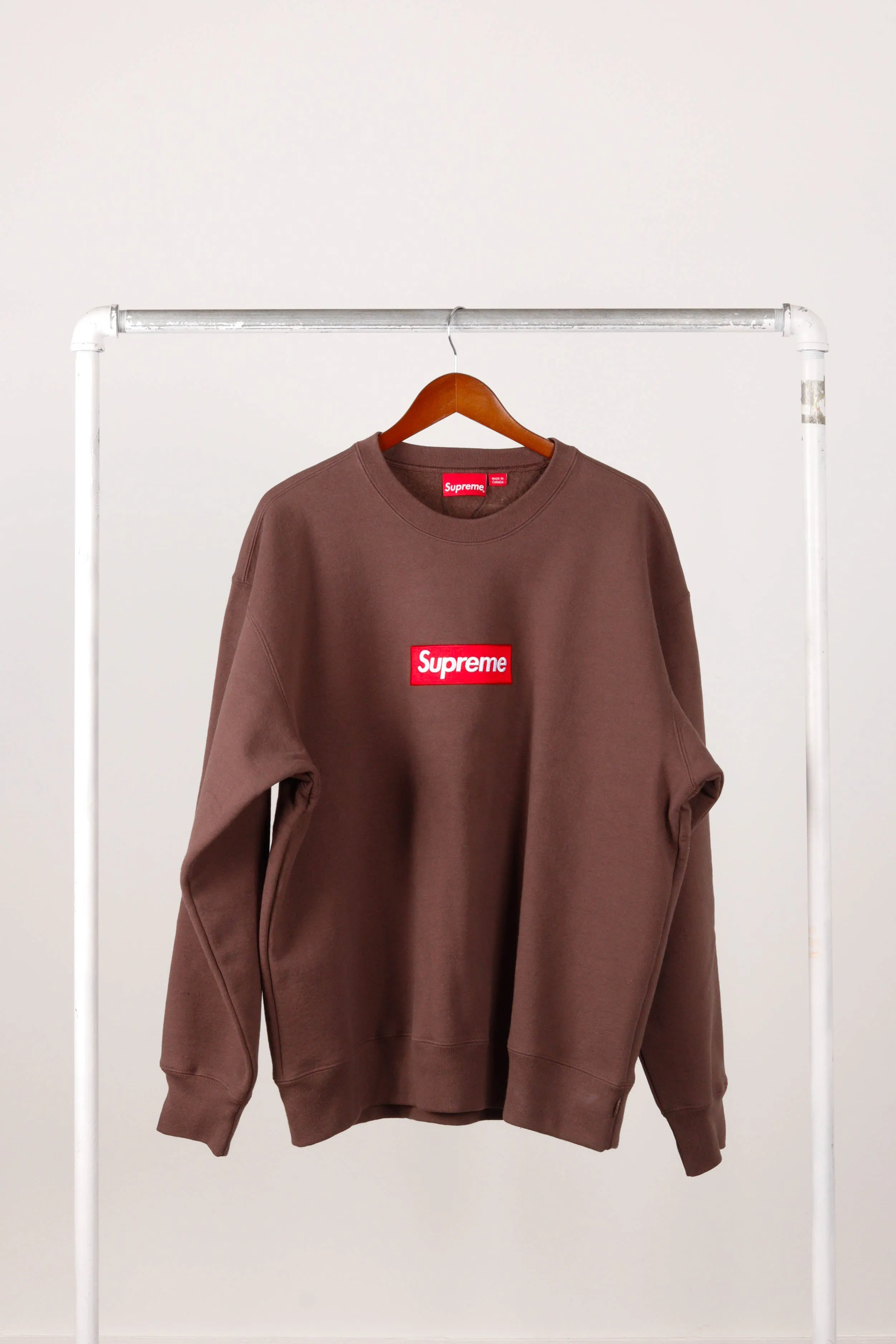 Supreme FW22 'Box Logo' Crewneck Sweatshirt Brown (2022)