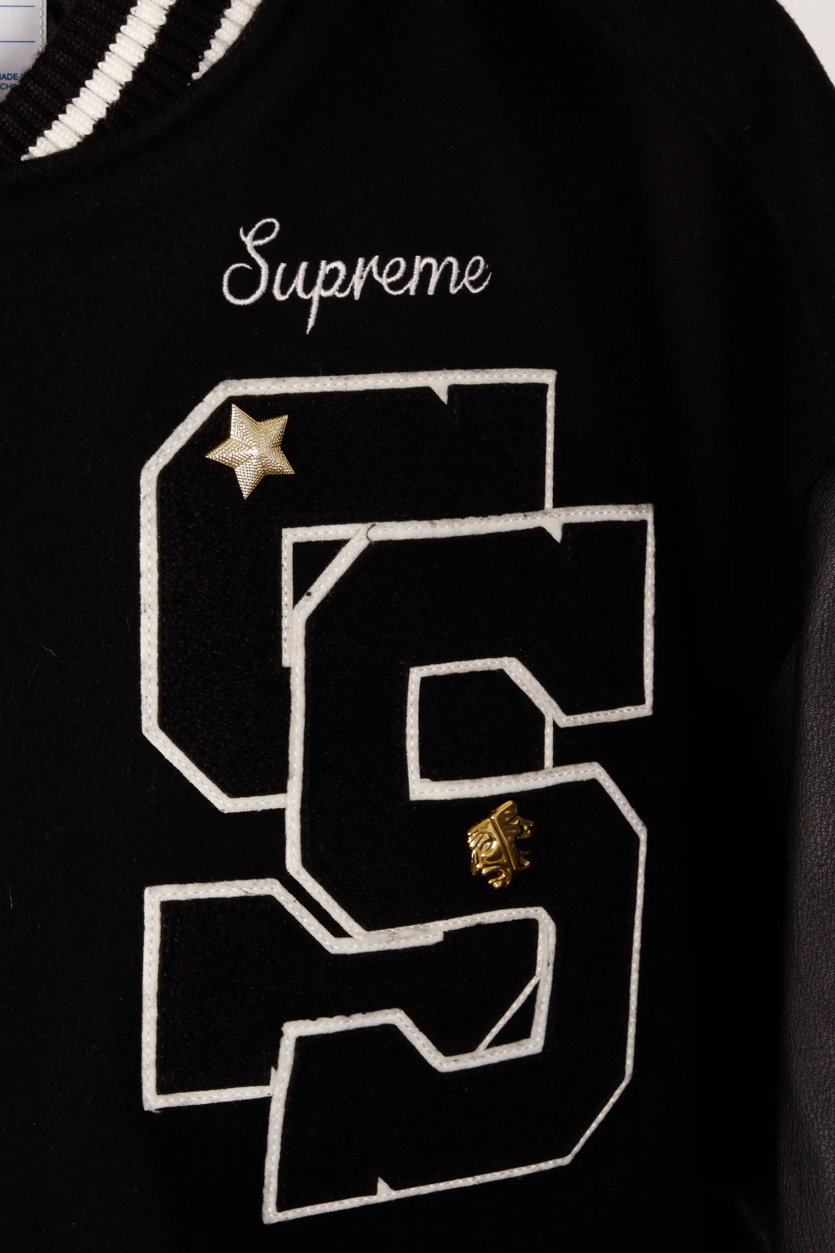 Supreme FW23 'Tiger' Varsity Jacket Black (2023)