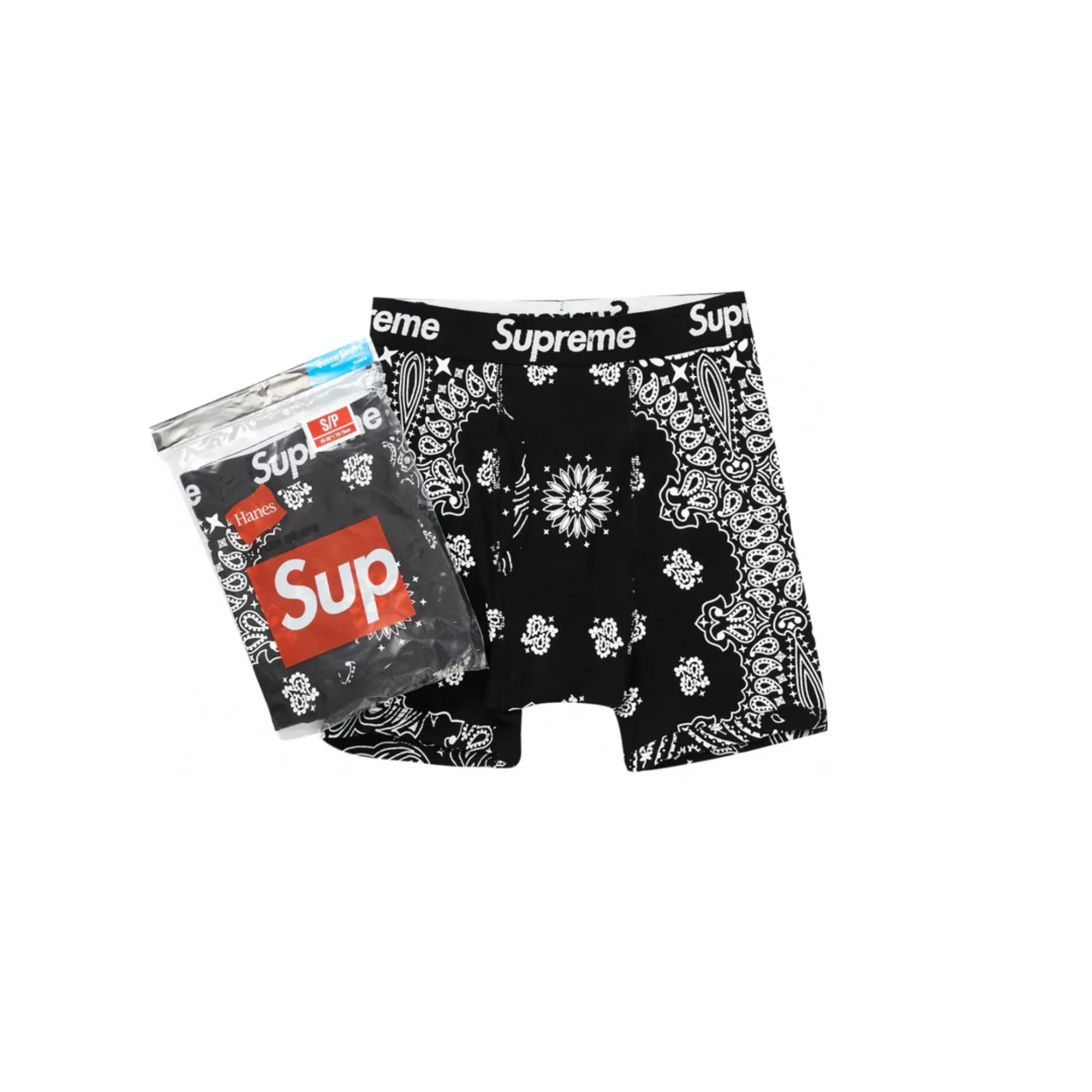 Supreme Hanes Bandana Boxer Briefs (2 stk.) Black