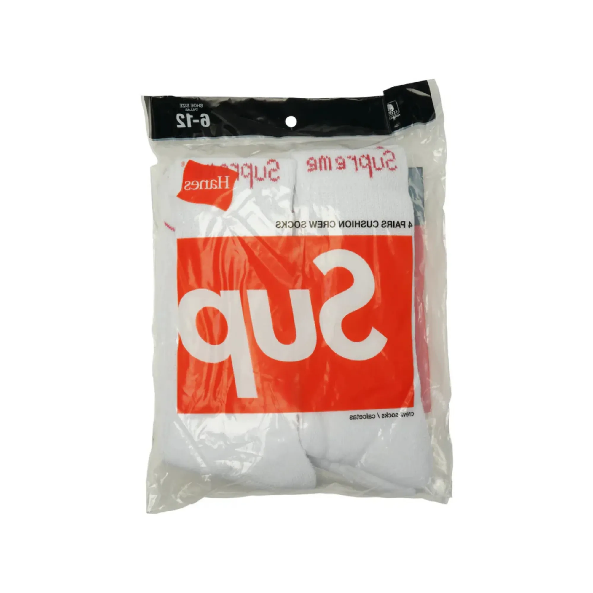 Supreme Hanes Crew Socks (4 stk.) White