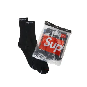Supreme Hanes Socks (4 stk.) Black