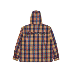 Supreme Hooded Printed Flannel Shirt Tan SS24