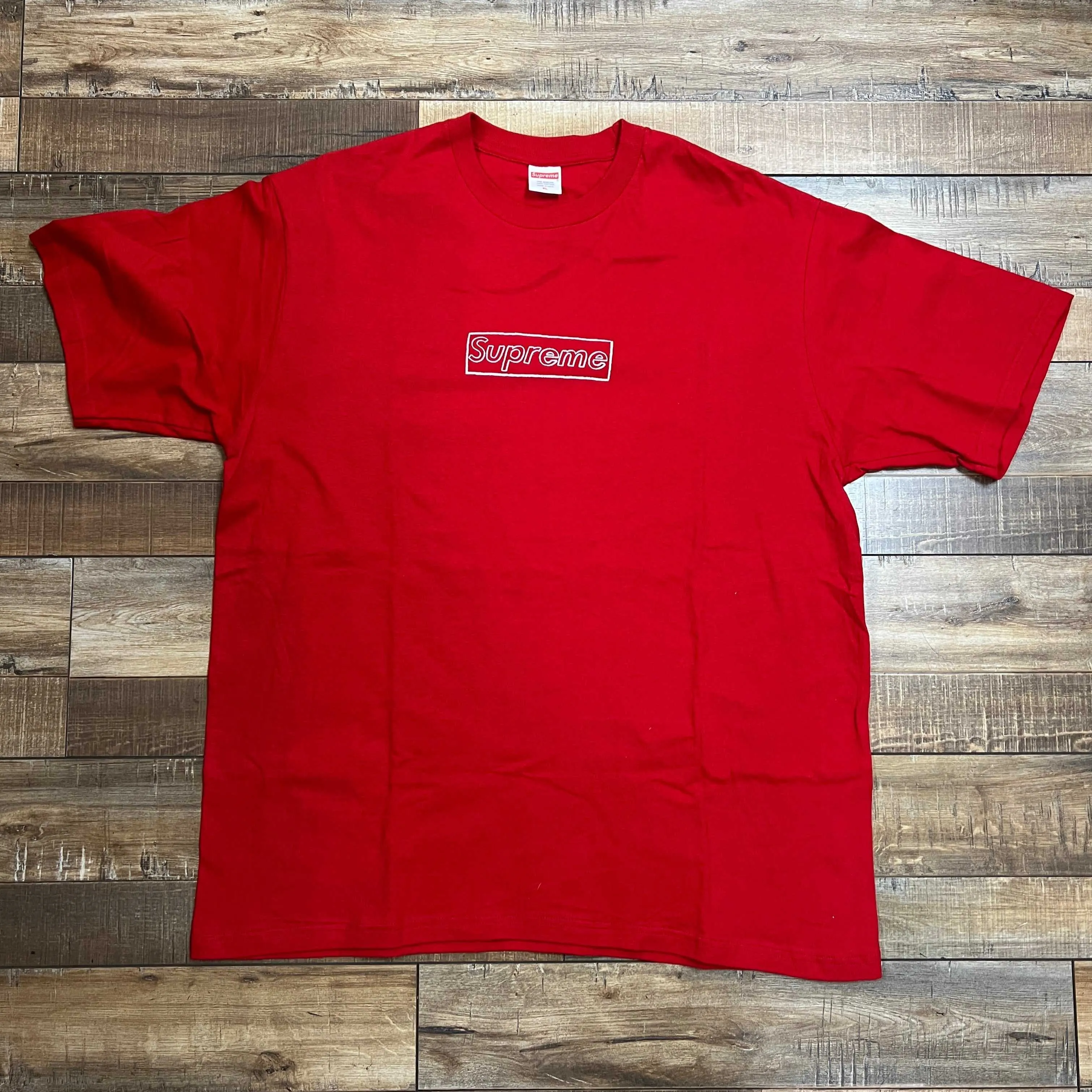 Supreme KAWS Chalk Logo Tee Red