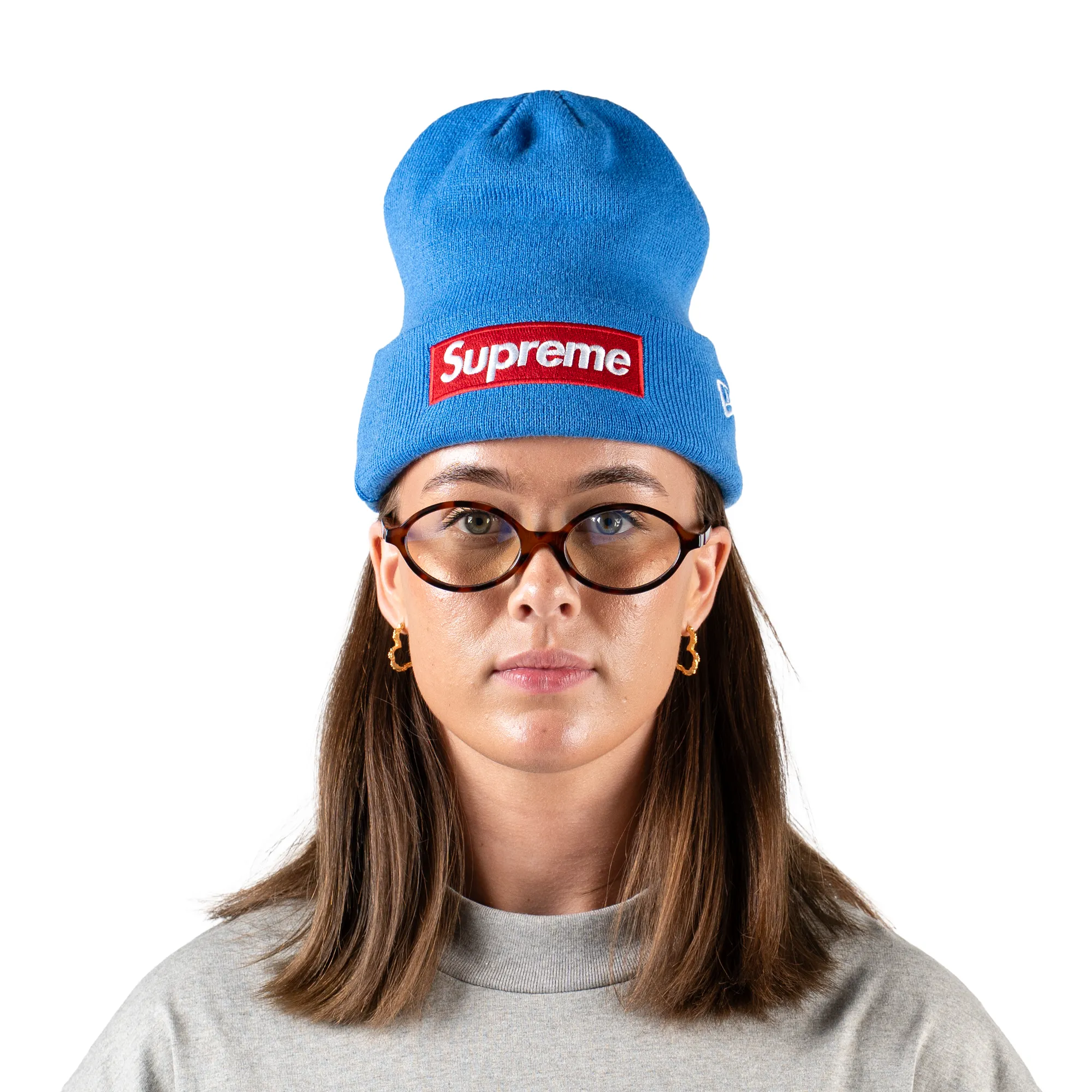 Supreme New Era Box Logo Beanie (FW22) Blue