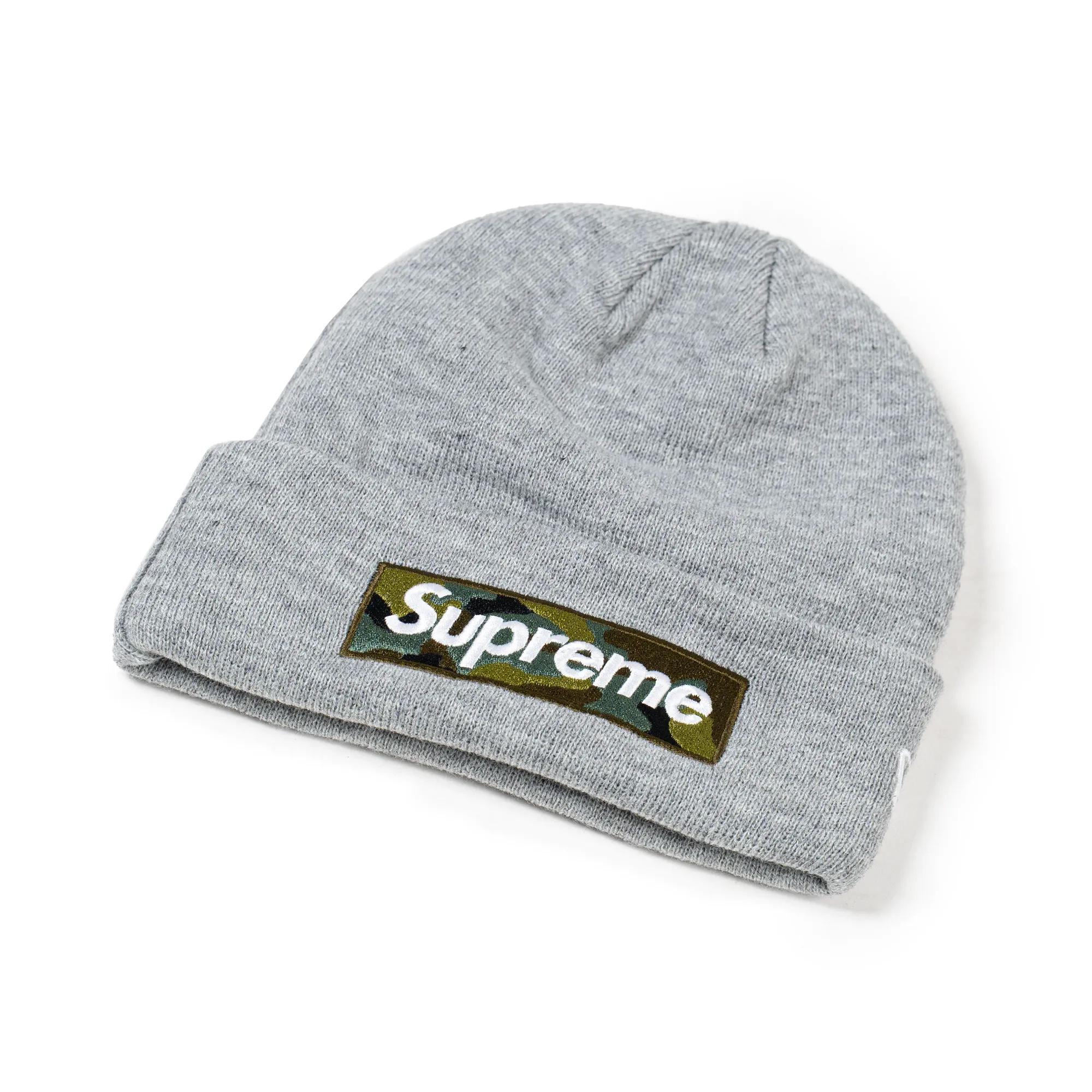 Supreme New Era Box Logo Beanie (FW23) Camo Grey