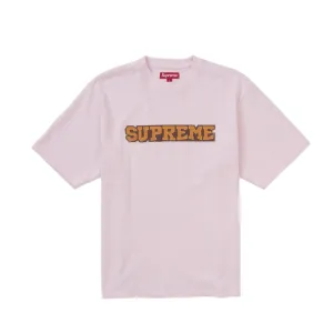 Supreme Satin Appliqu Short-Sleeve Top Light Pink