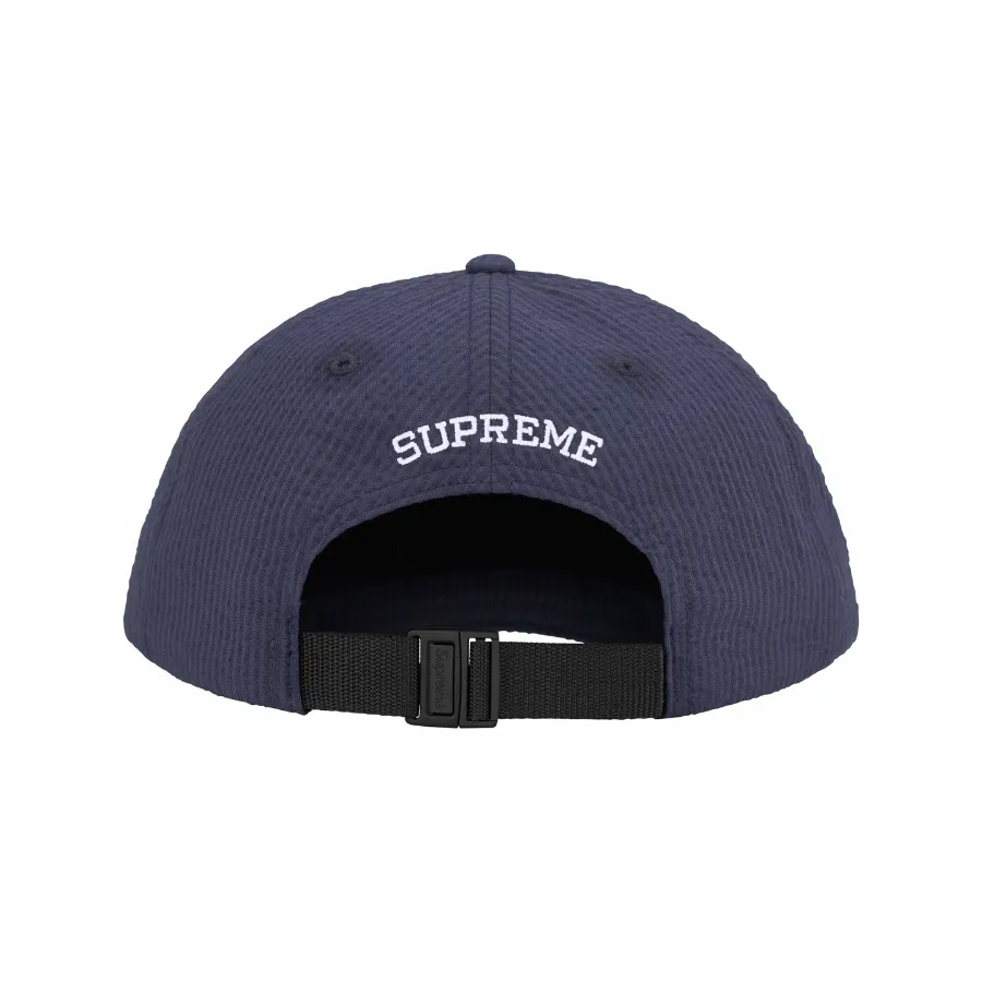 Supreme Seersucker S Logo 6-Panel Cap Navy