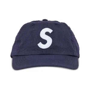 Supreme Seersucker S Logo 6-Panel Cap Navy