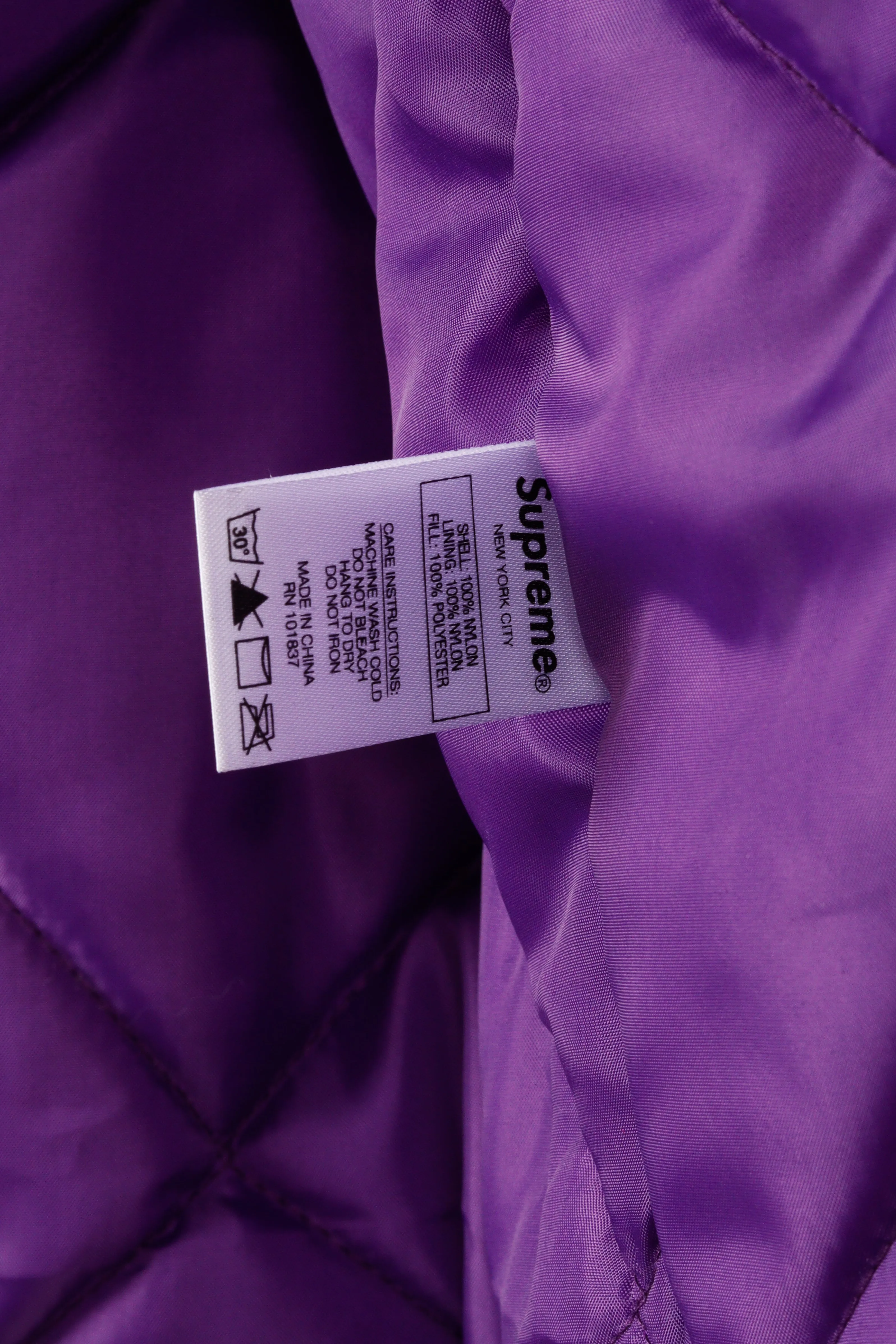 Supreme SS20 'Supreme Team' Puffy Jacket Purple (2020)