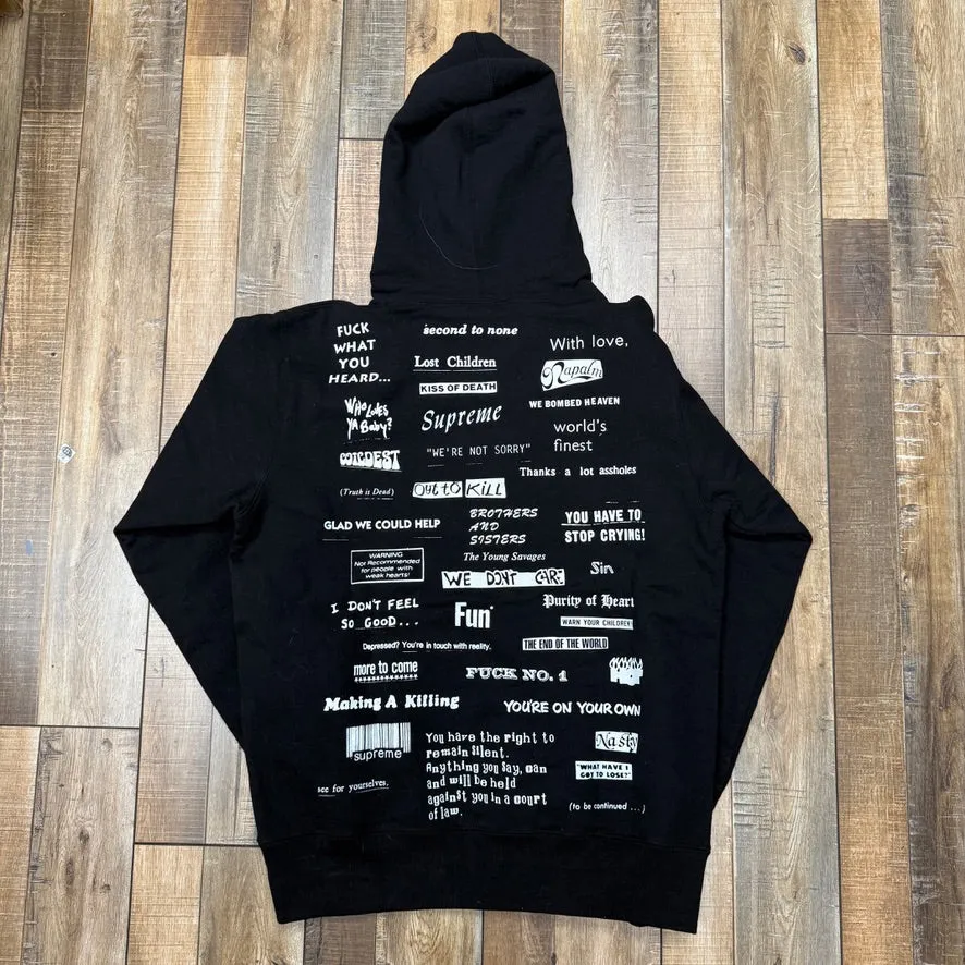 Supreme Stop Crying Hooded Sweatshirt Black