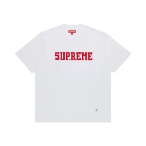Supreme Twill Applique Short Sleeve Top FW24 White Red