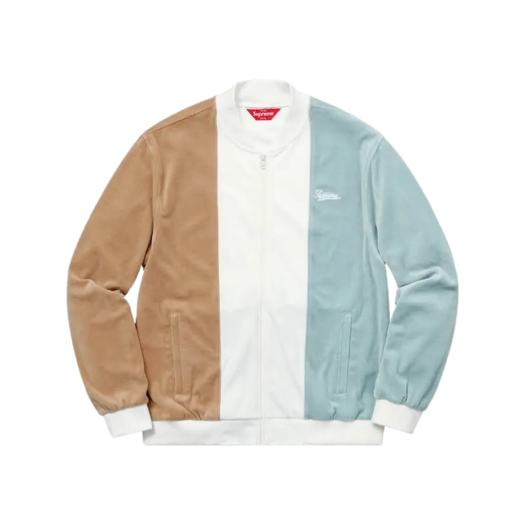 Supreme Velour Zip Up Jacket Tan