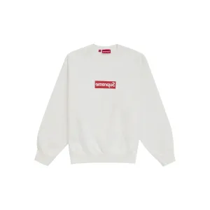 Supreme Washed Box Logo Crewneck White