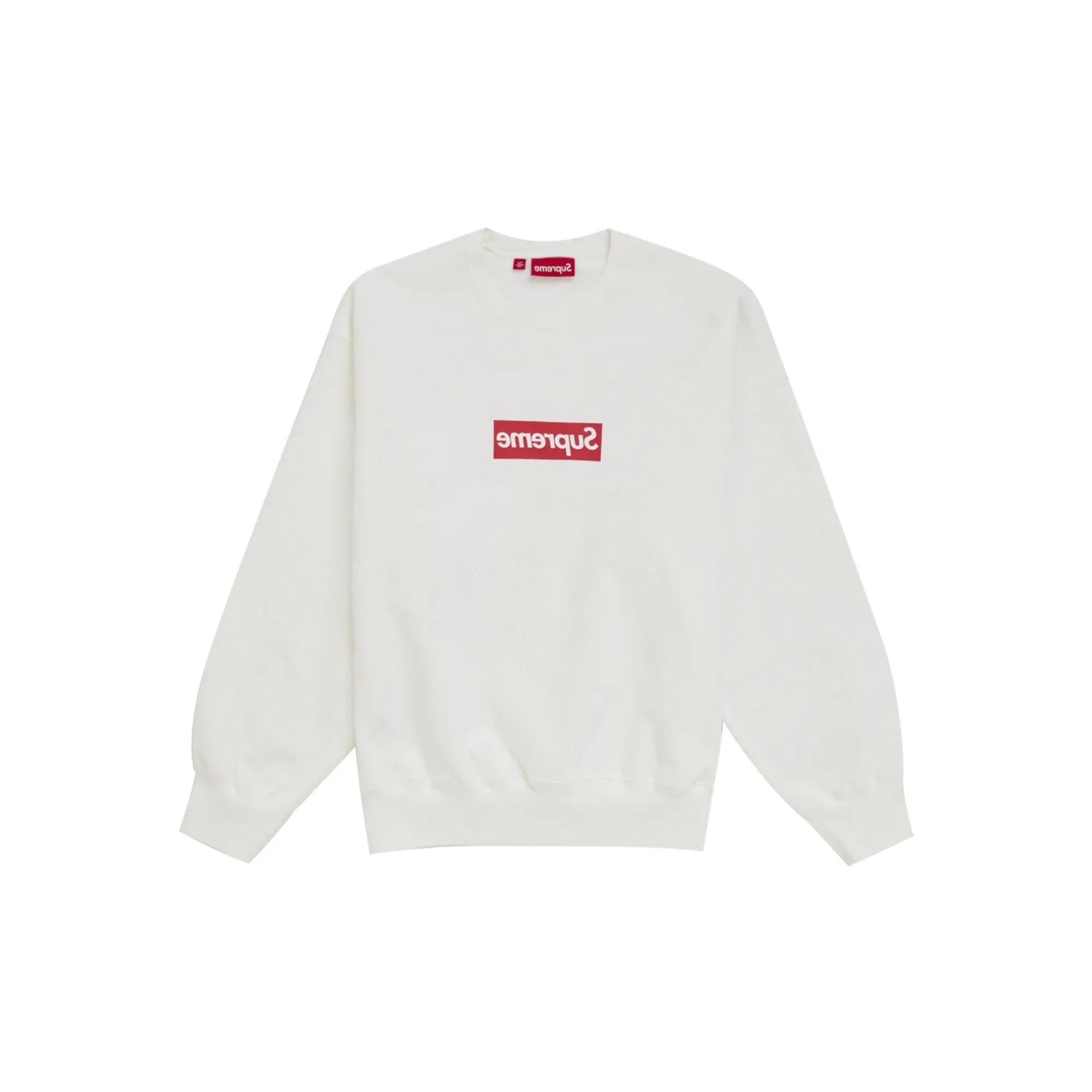 Supreme Washed Box Logo Crewneck White